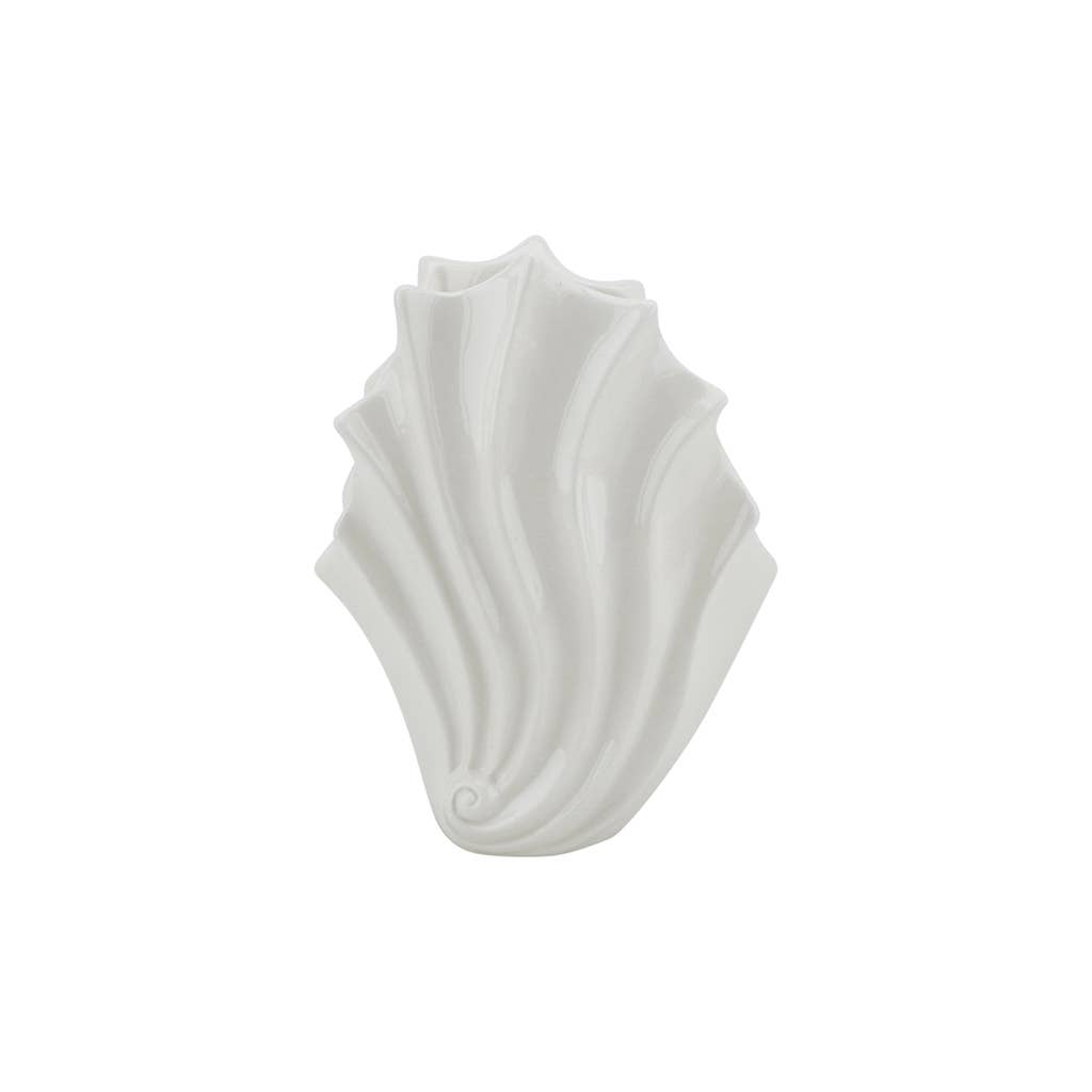 White Tall Shell Vase
