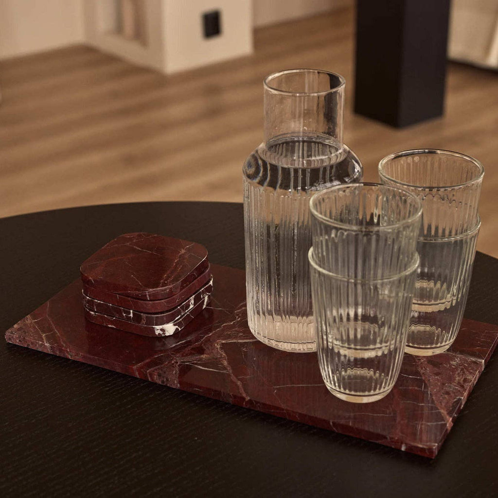 S/4 Red Marble Coasters
