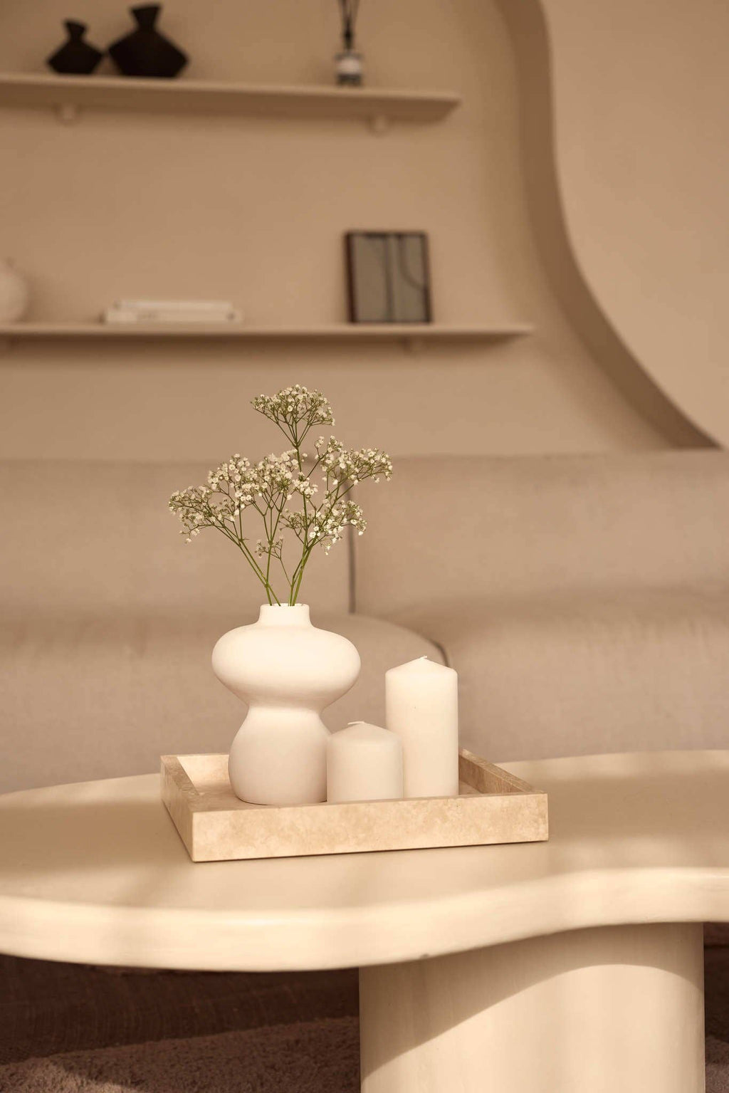 Travertine Square Tray 30x30 cm
