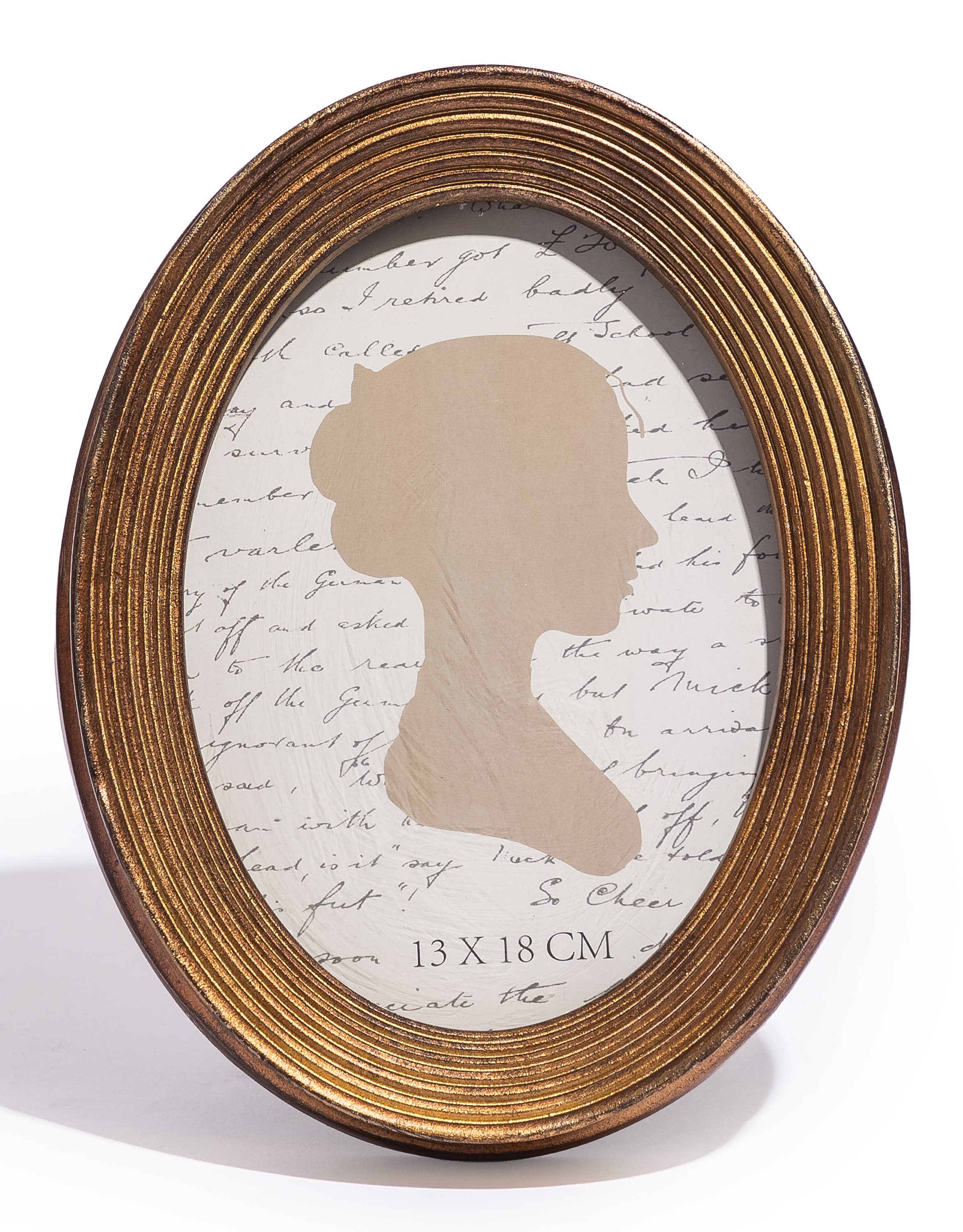 Antique Gold Ribbed Oval 5x7" Photo Frame