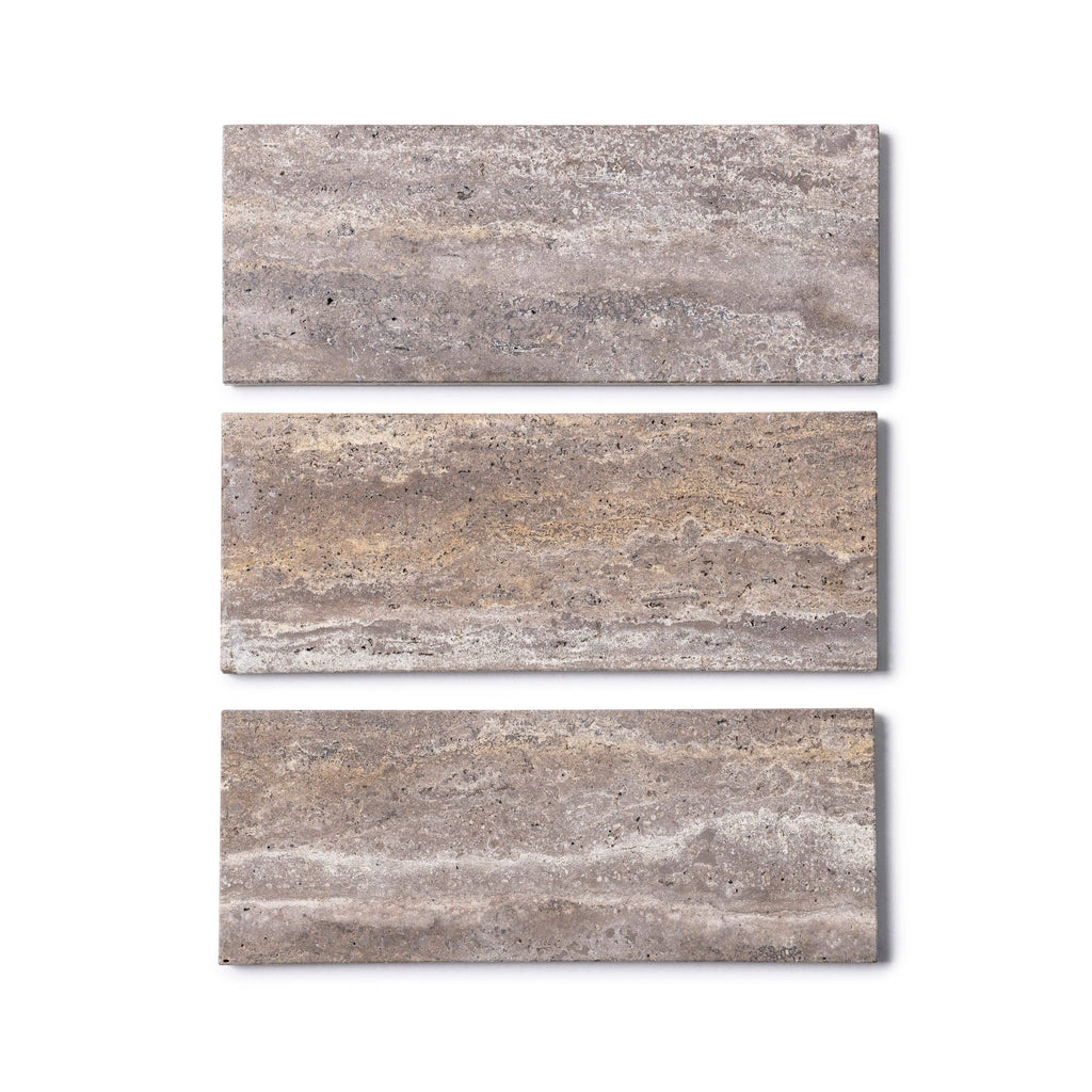 Titanium Travertine Tray Rectangular 10x25 cm