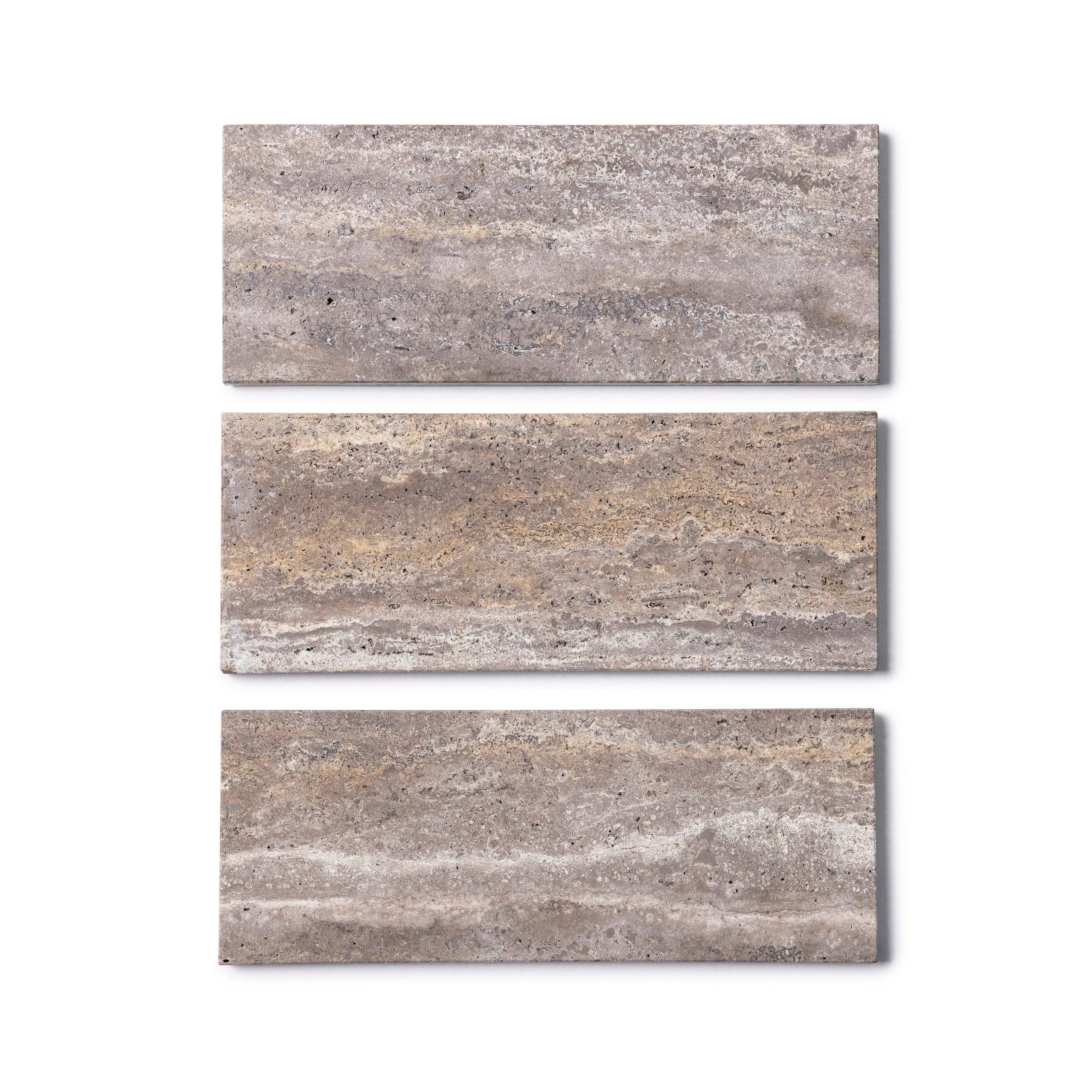 Titanium Travertine Tray Rectangular 10x25 cm