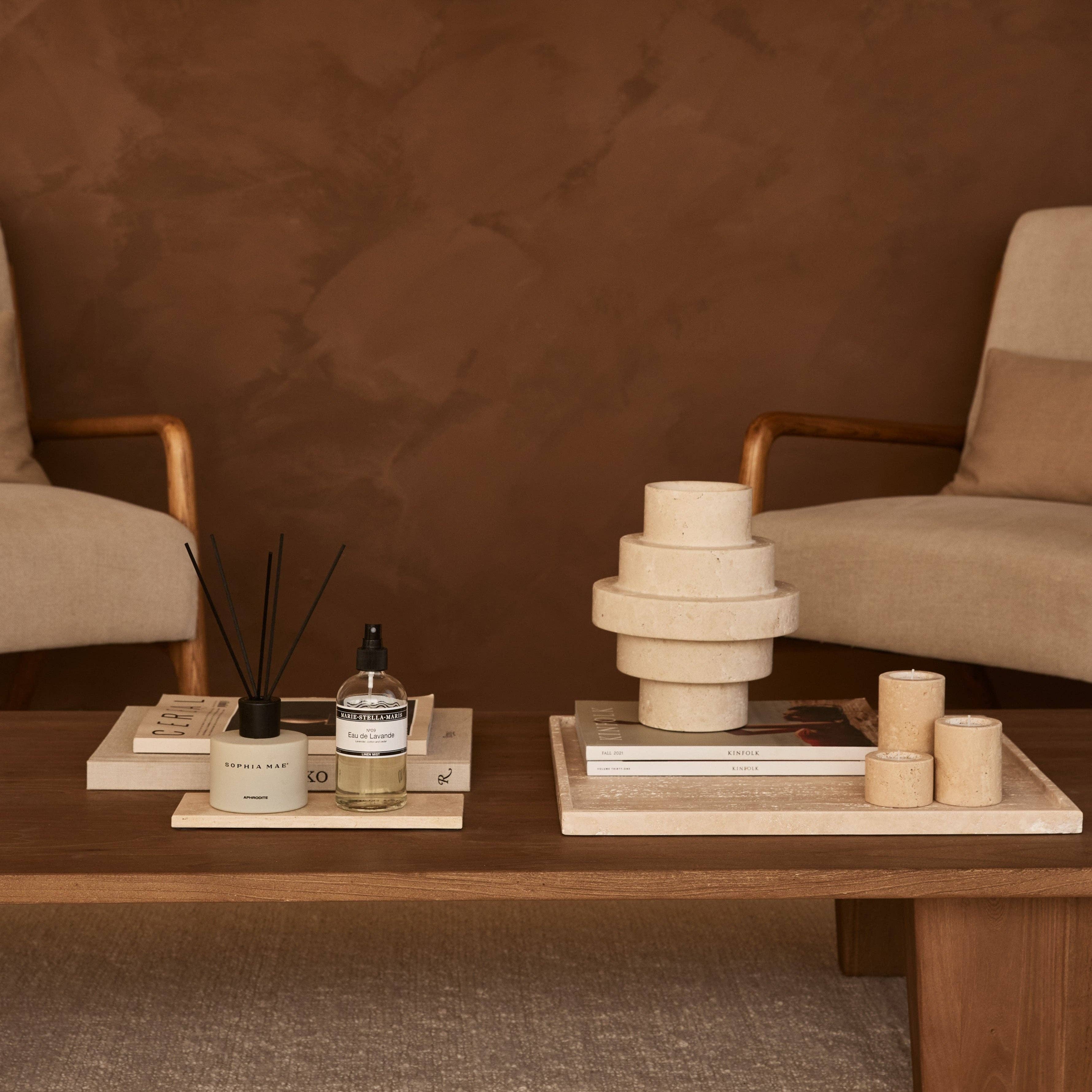 Travertine Square Tray 45x45cm