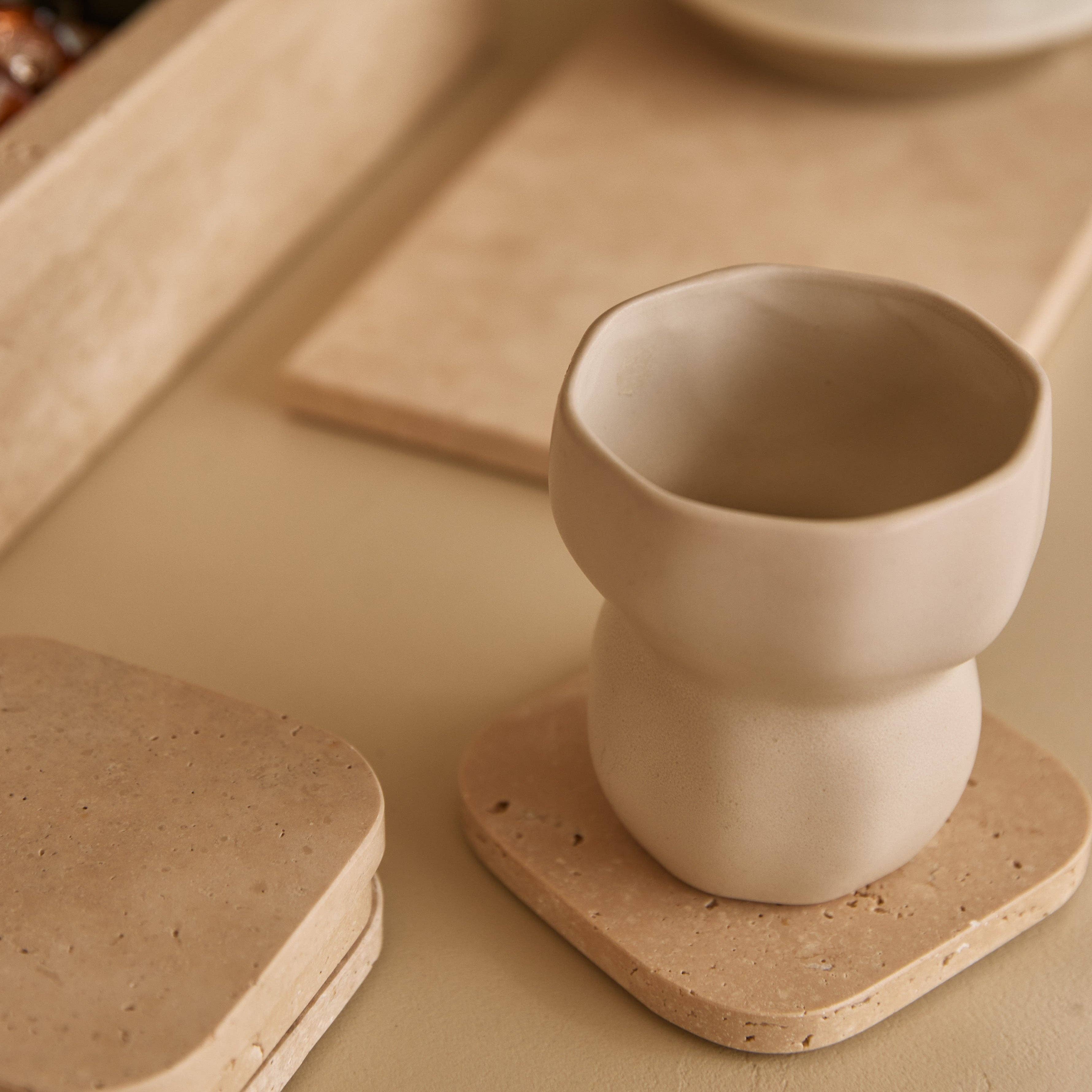 S/4 Organic Travertine coasters