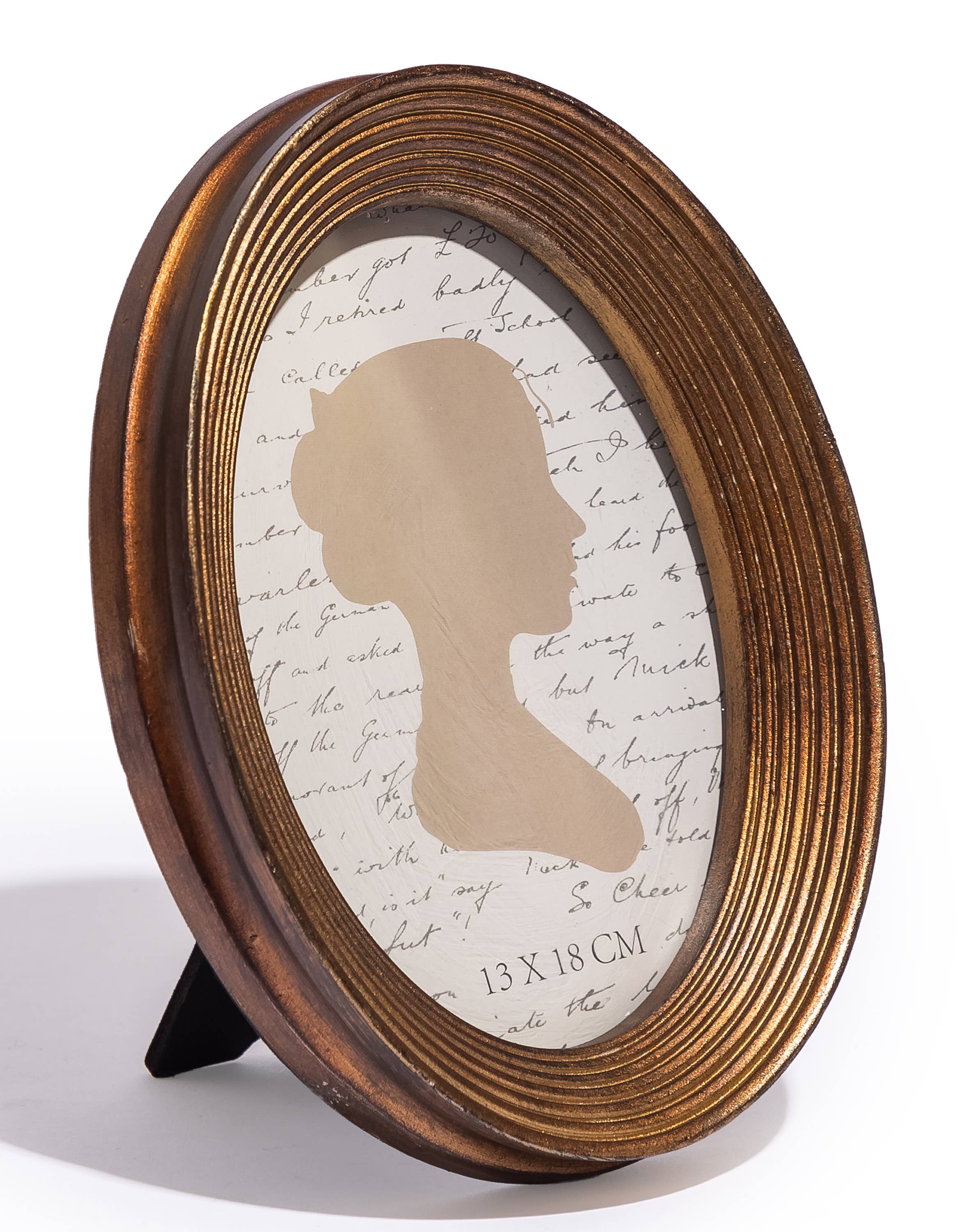Antique Gold Ribbed Oval 5x7" Photo Frame