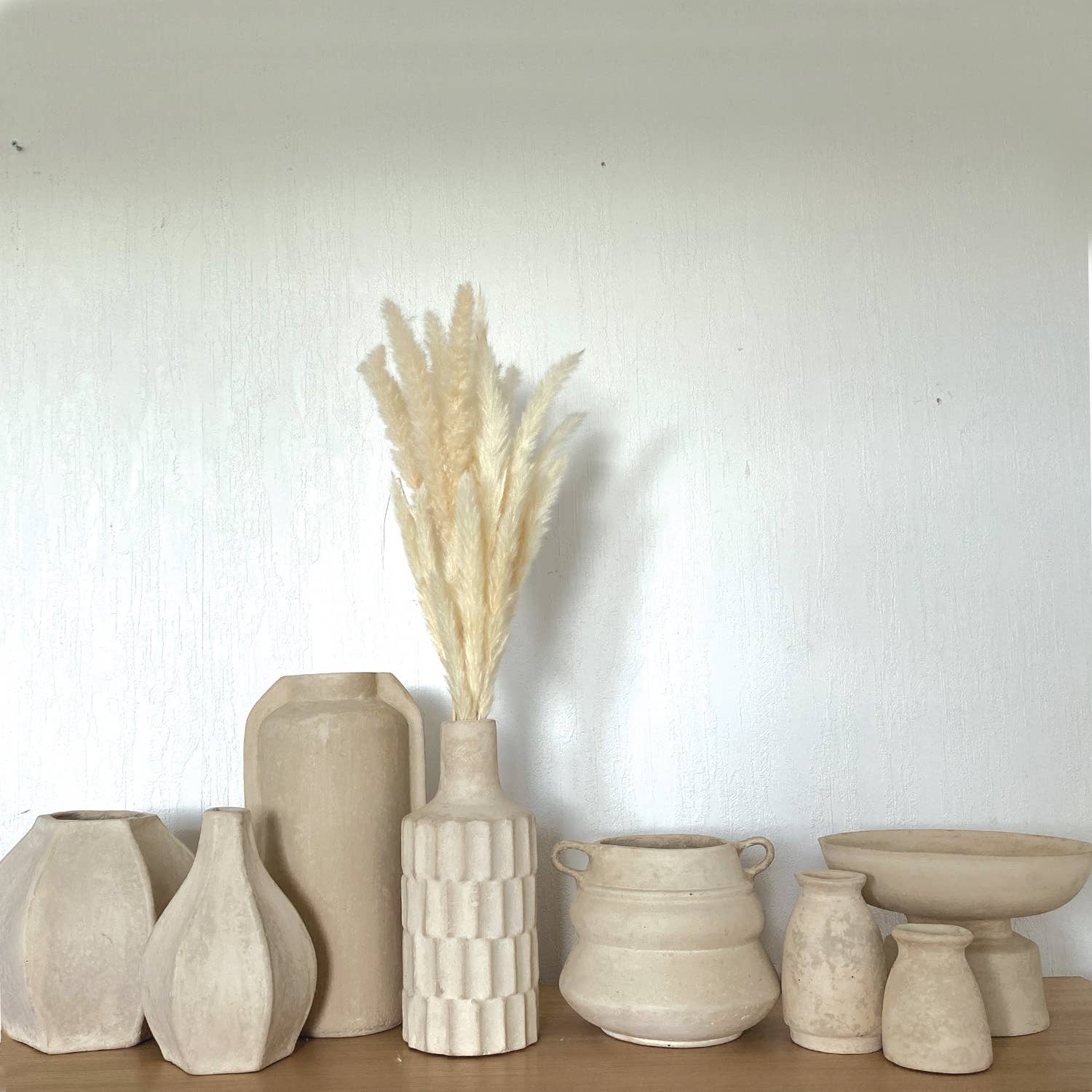 Simple papier-mâché vase pm D9 H11.5cm