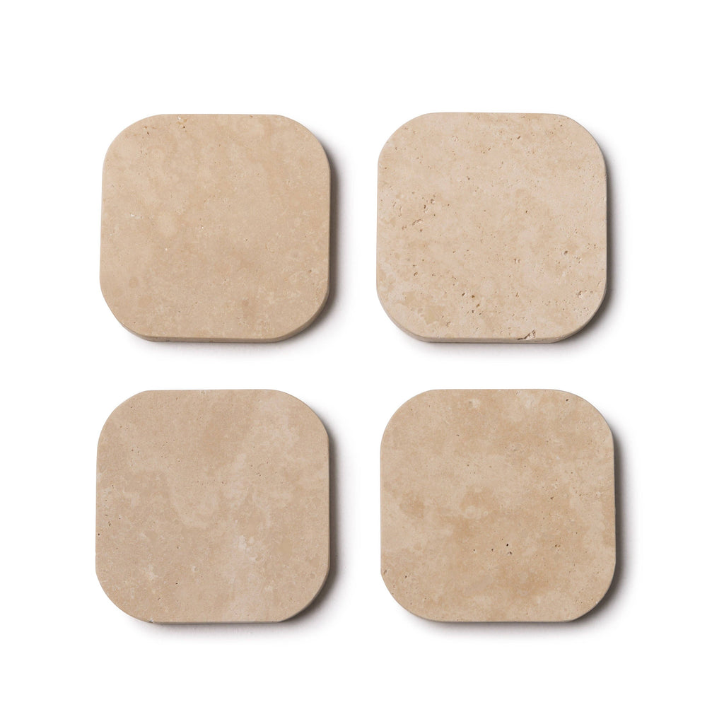 S/4 Organic Travertine coasters