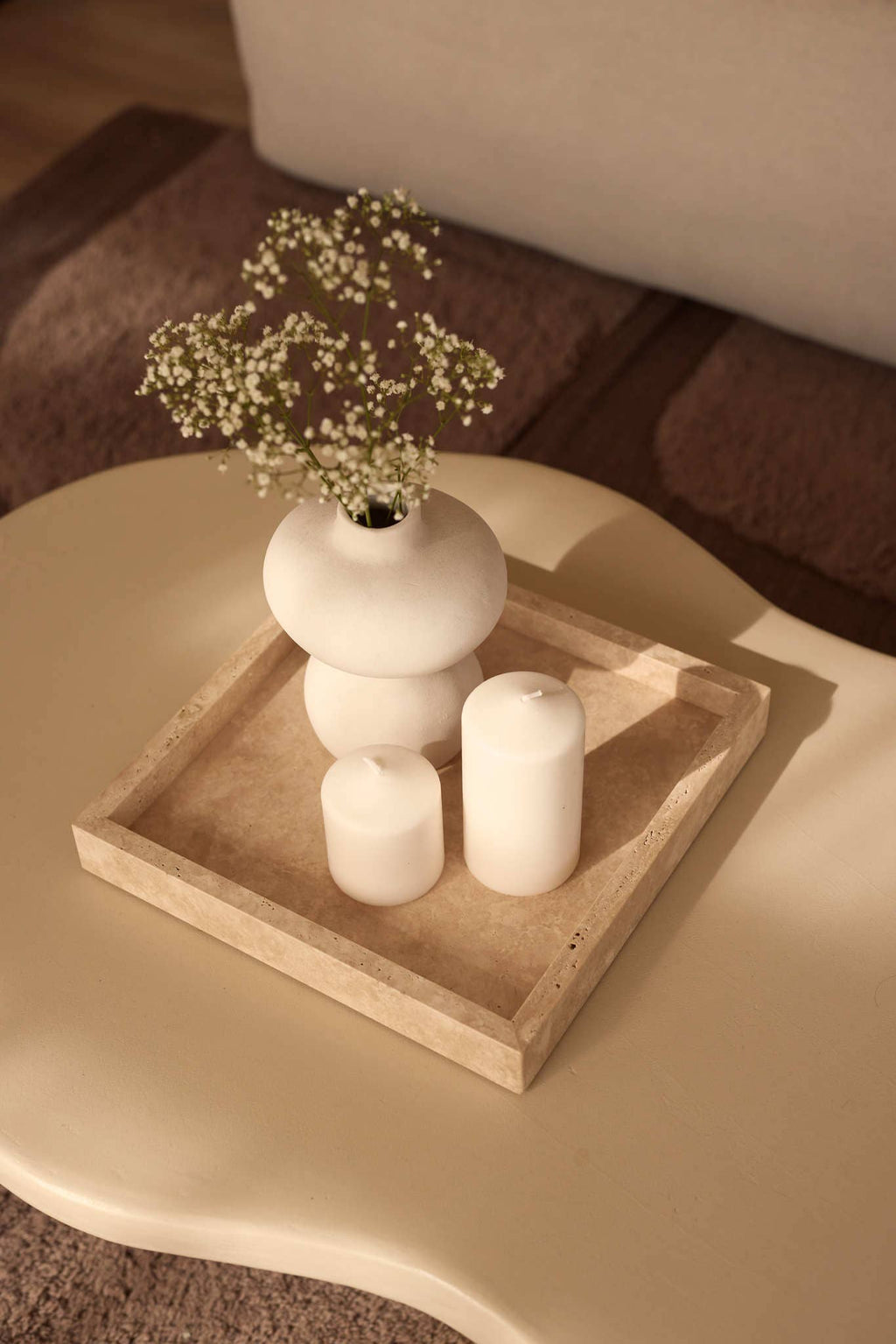Travertine Square Tray 30x30 cm