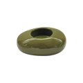 Khaki pebble candle holder L10 W6 H4.5cm