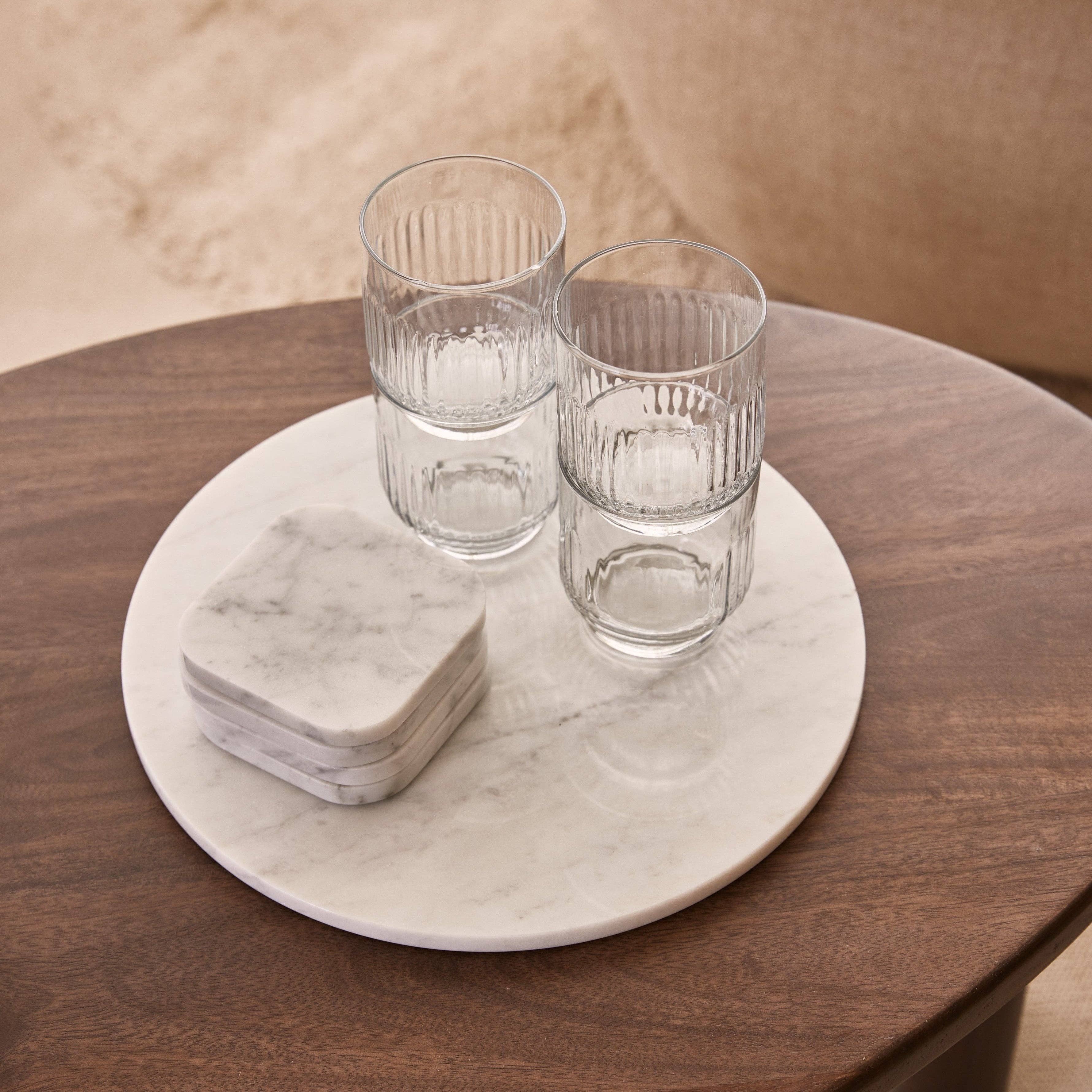 Marble Round White Tray Ø30cm