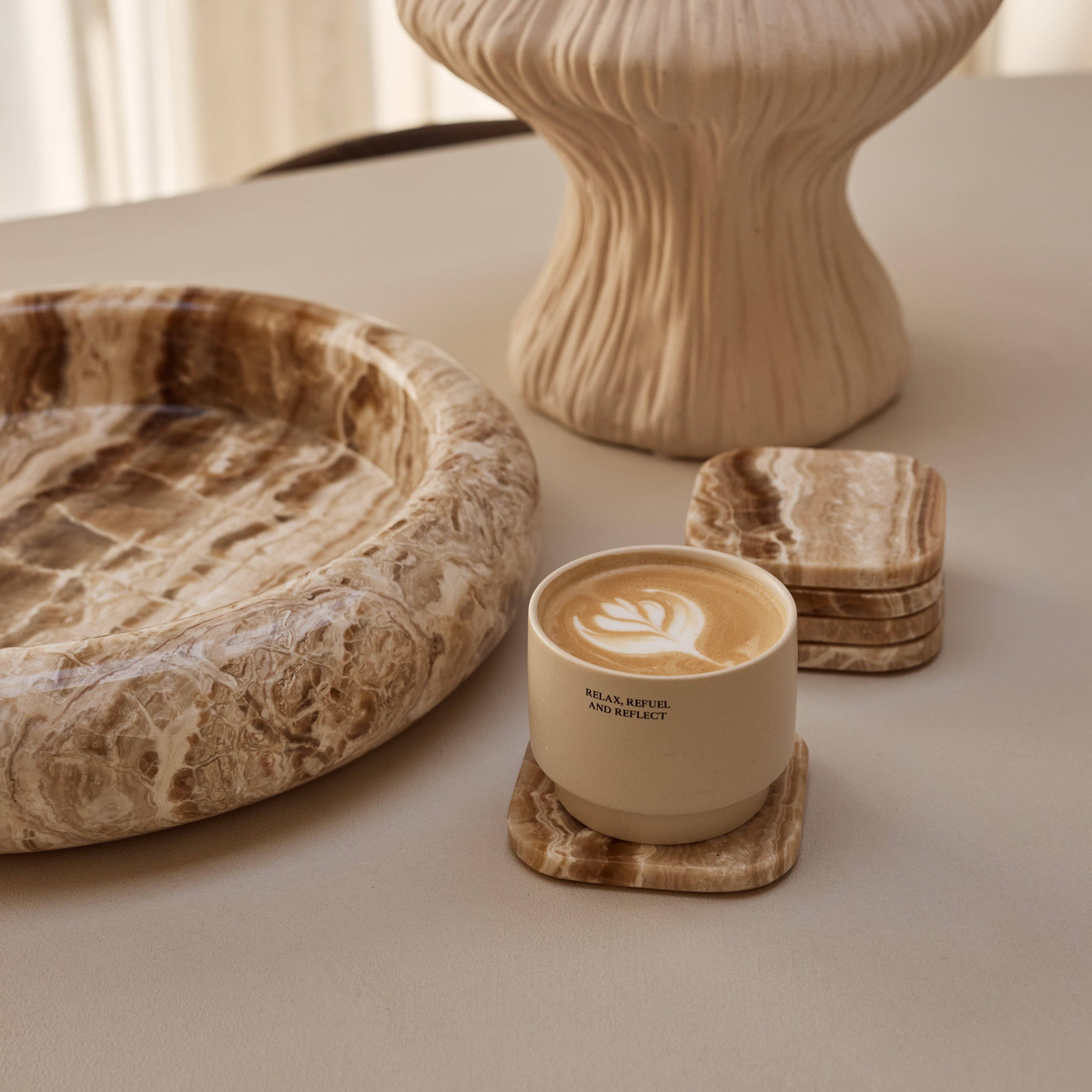 Sandal Onyx Marble Coasters