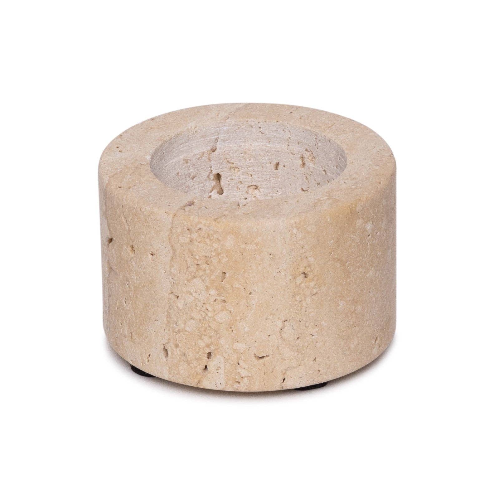 Cream Travertine Tealight Holder S Ø6x4cm
