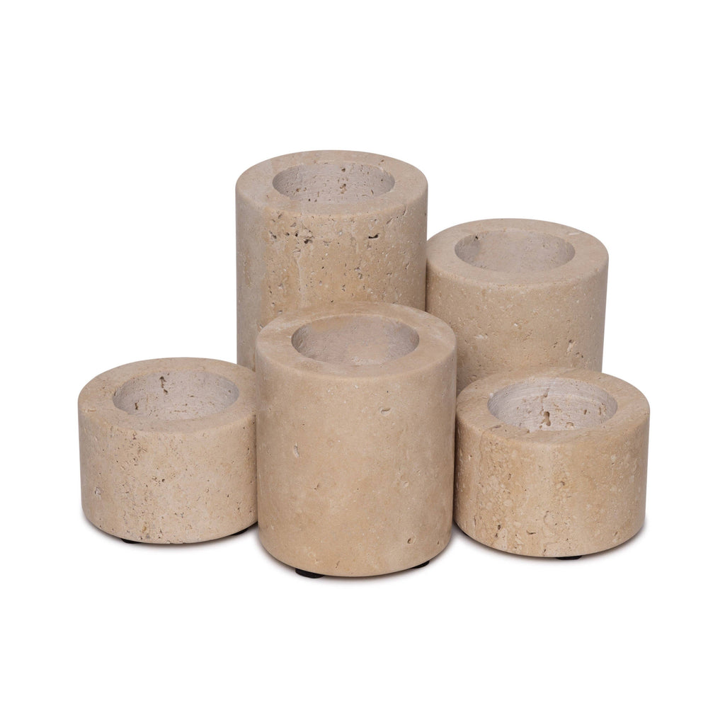 Cream Travertine Tealight Holder S Ø6x4cm