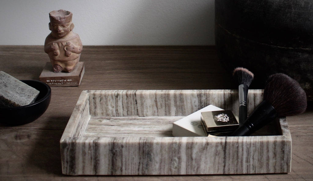 Marble Brown/Grey Tray 15x30cm