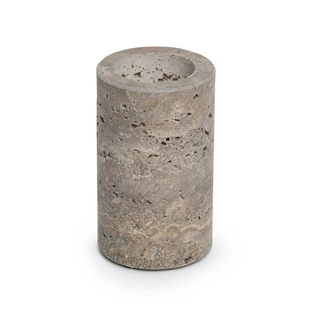 Titanium Travertine Tealight Holder L Ø6x10cm