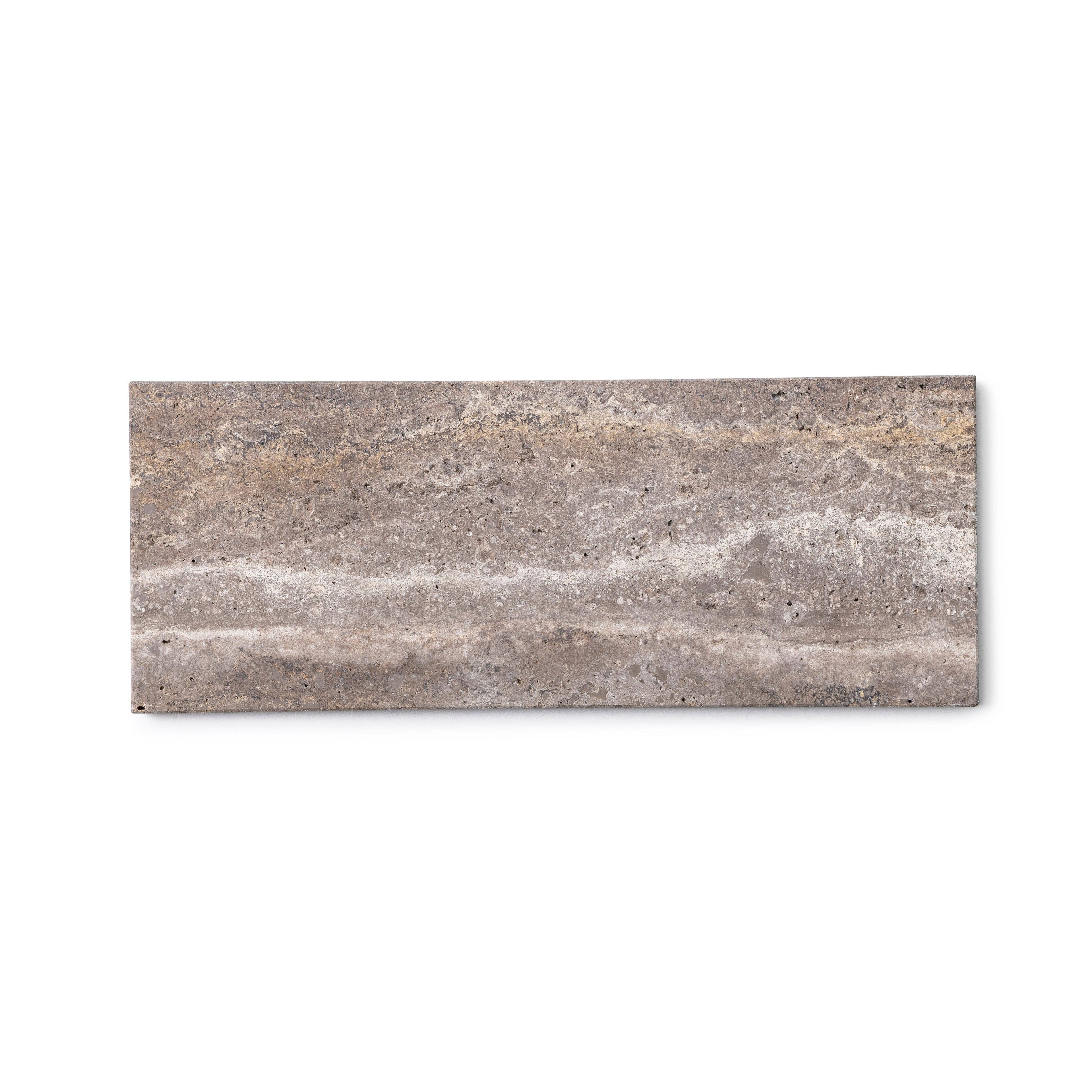 Titanium Travertine Tray Rectangular 10x25 cm