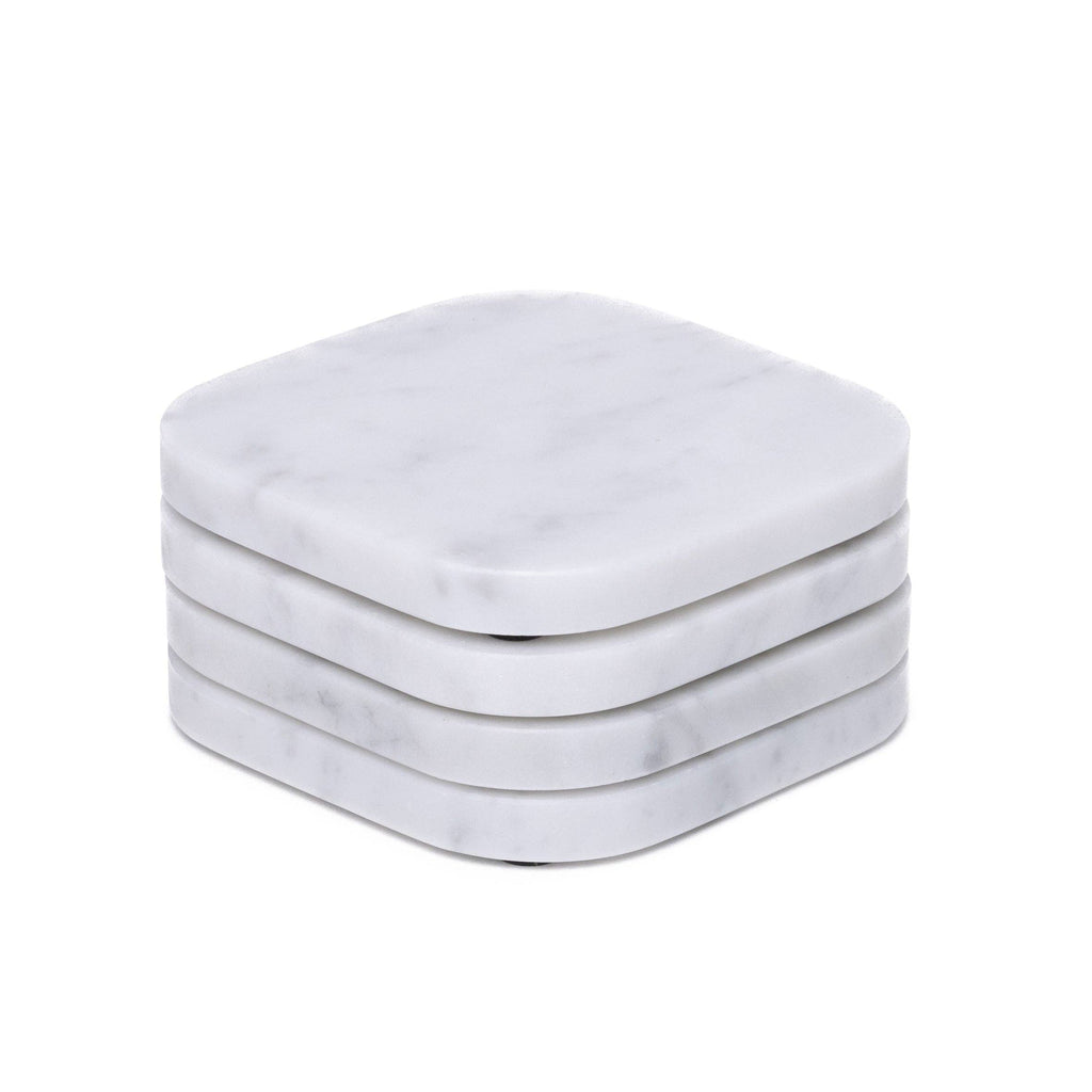 S/4 White Marble Coasters