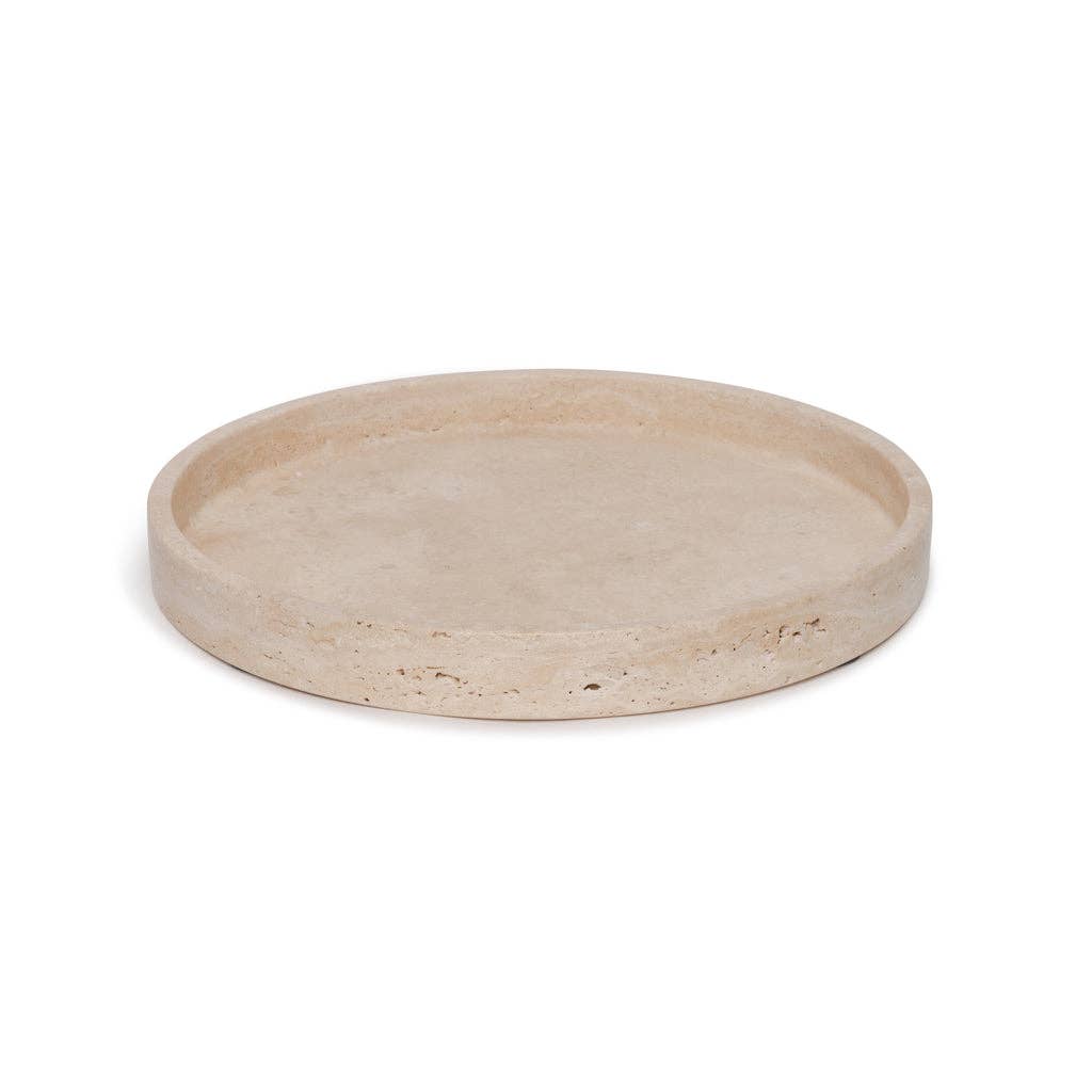 Travertine Tray Round w/Edge Ø30cm