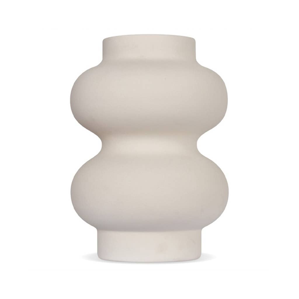 Double White Ceramic Vase