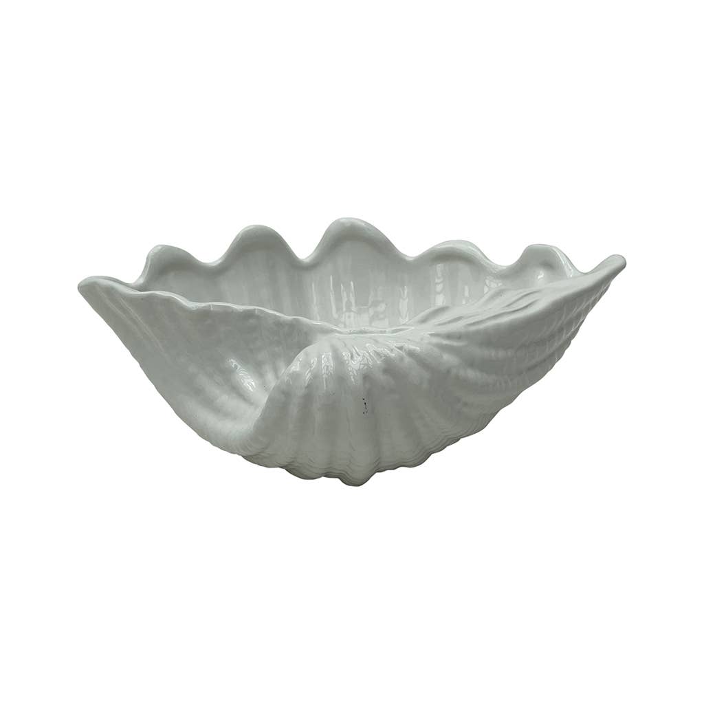 Deco white neptune pot L23 D16 H8cm