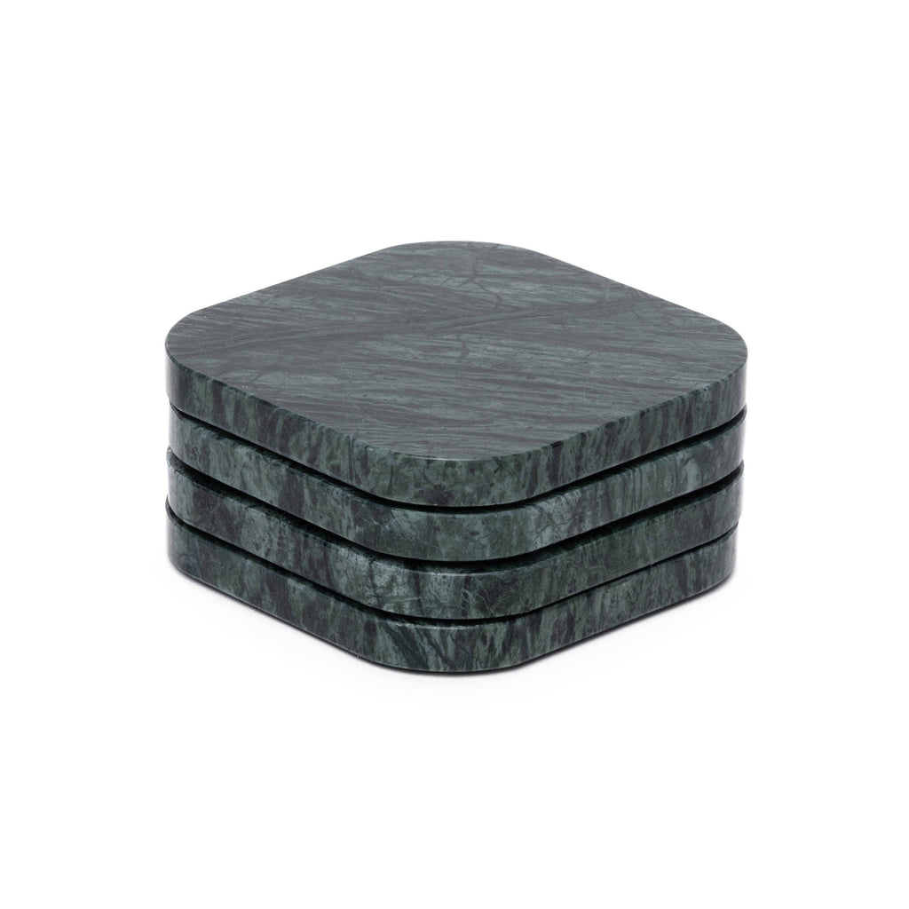 S/4 Green Marble Coasters