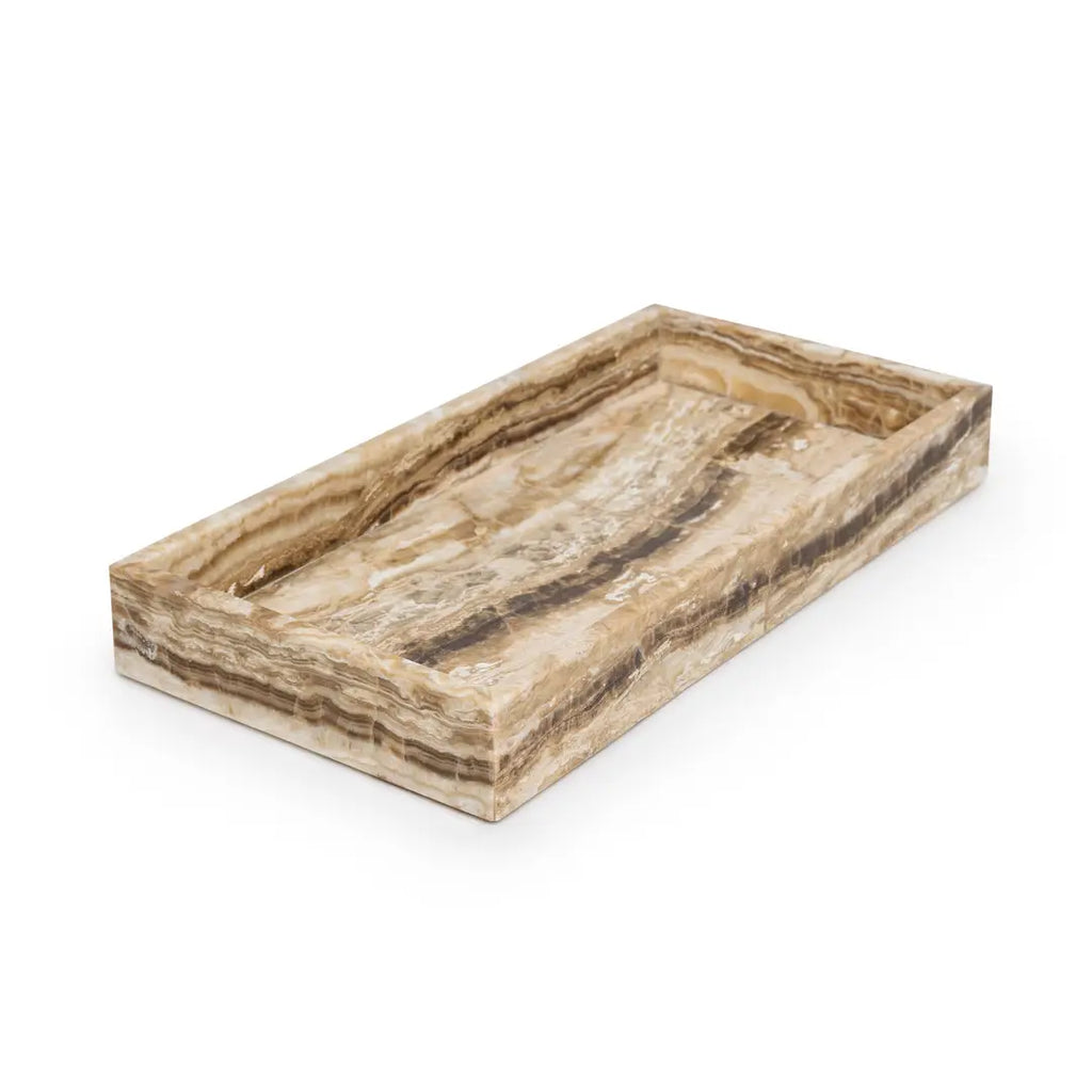 Sandal Onyx Marble Rectangle Tray 40x20cm