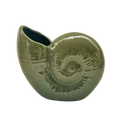 Khaki Shell Ceramic Vase L20.7 D9.5 H17.5cm