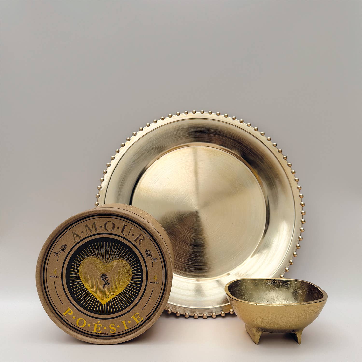Juliette square pm gold dish L13 P13 H6cm