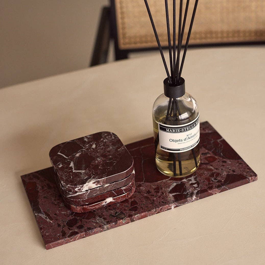 S/4 Red Marble Coasters