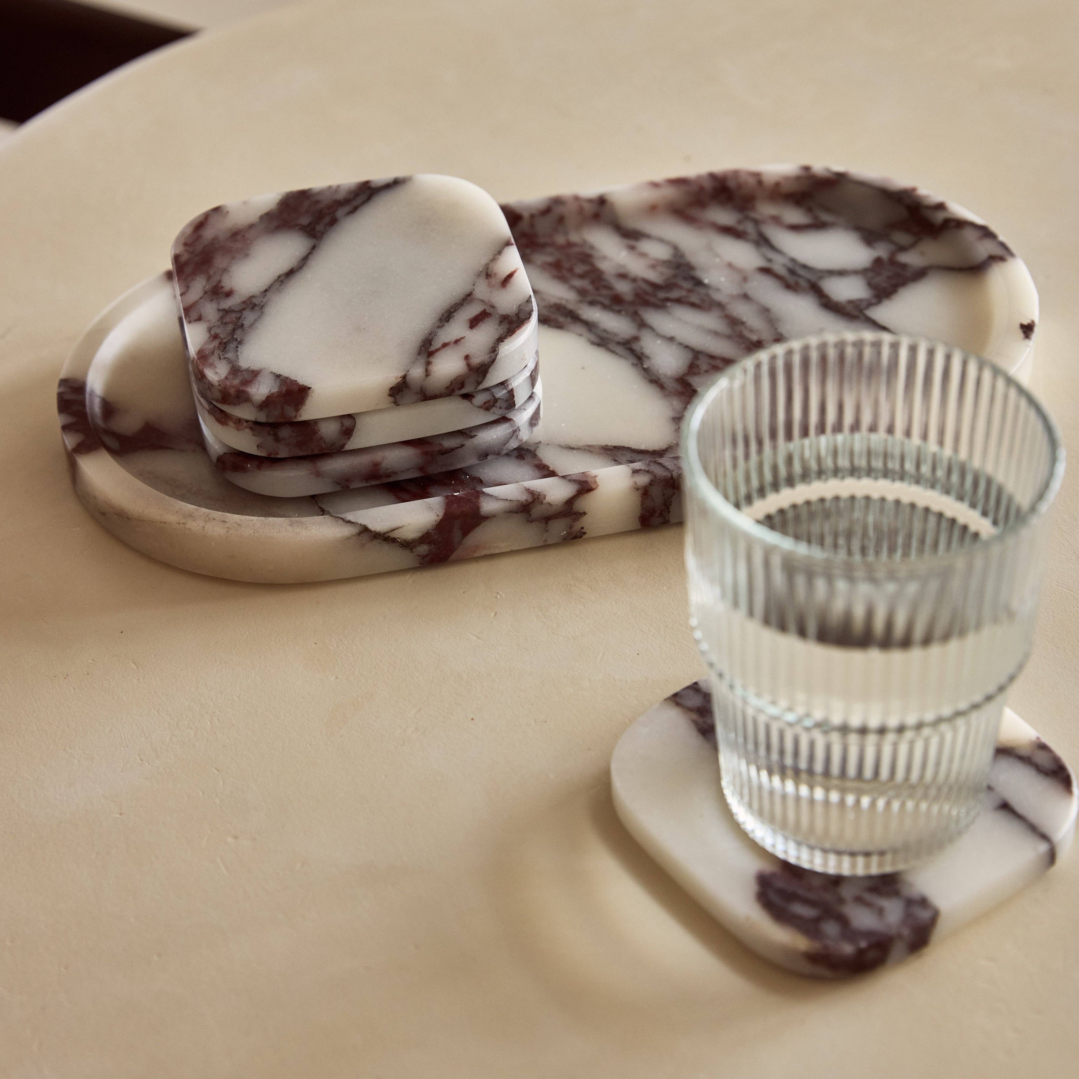 S/4 Organic Calacatta Coasters