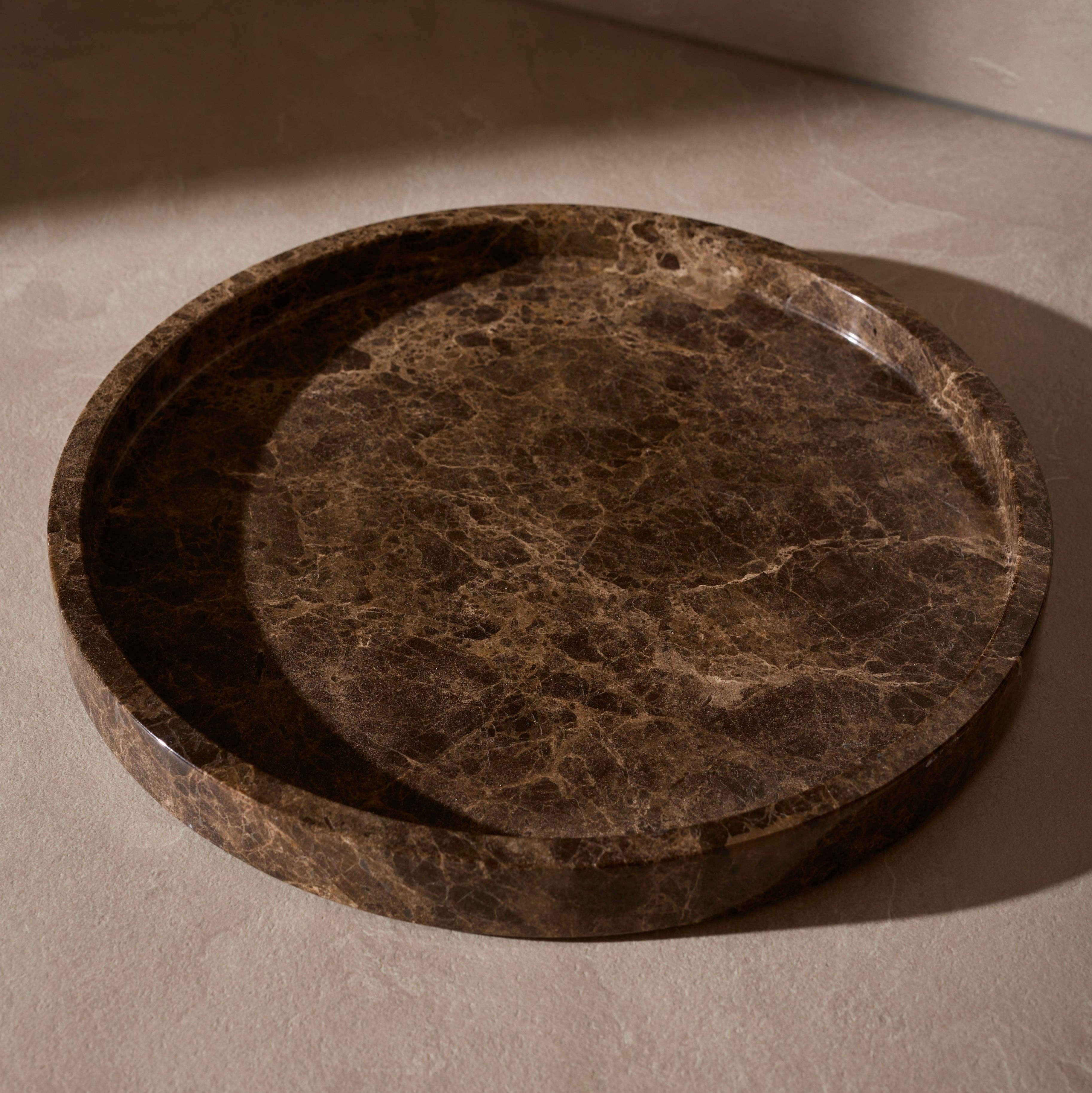 Brown Round Marble Tray Ø30cm