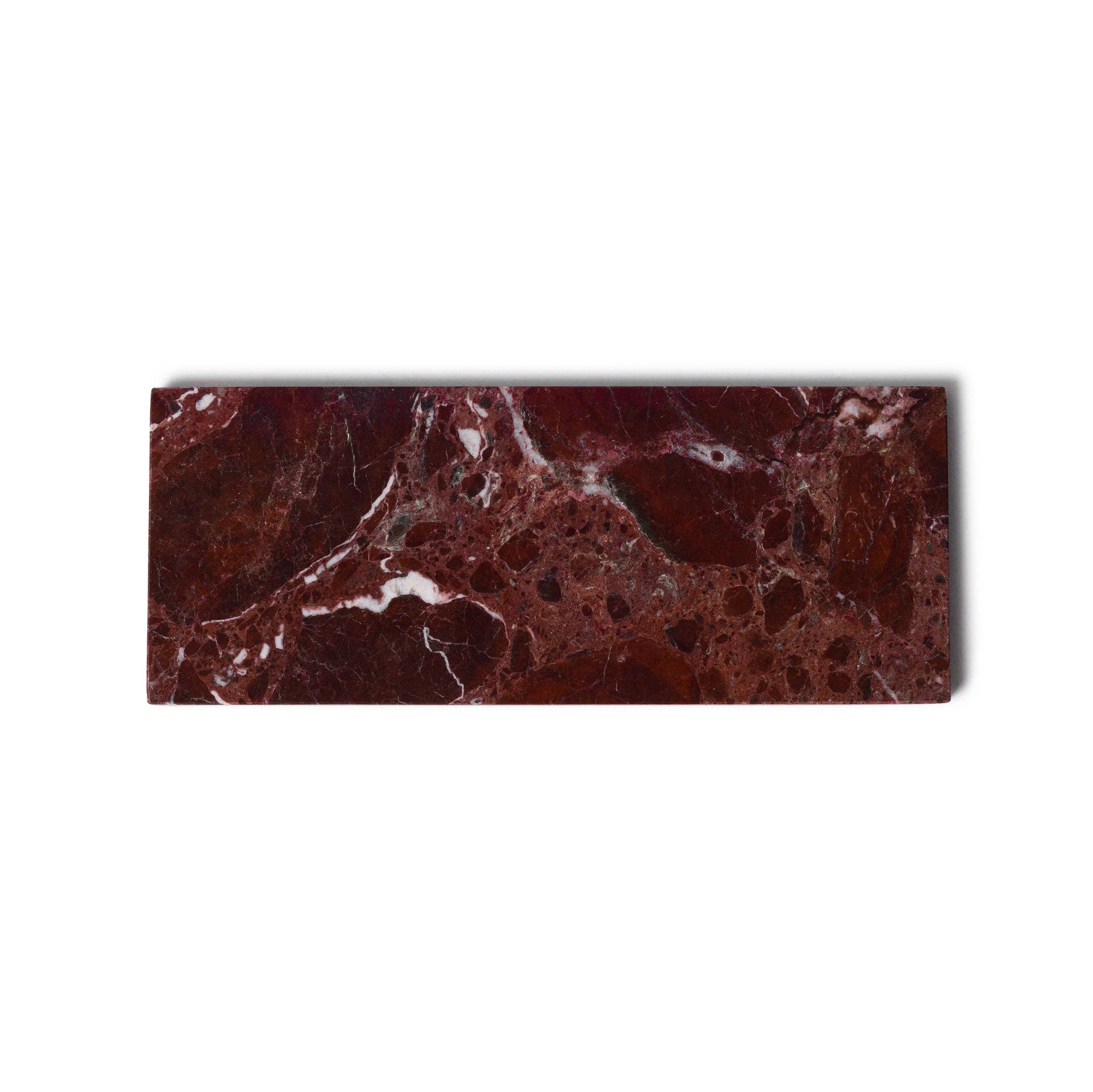 Red Marble Tray Rectangle 10x25cm