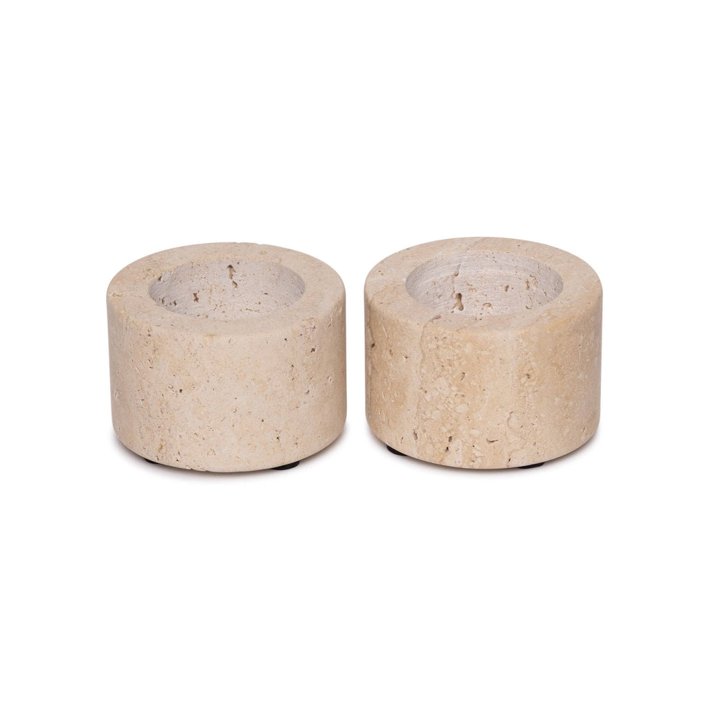 Cream Travertine Tealight Holder S Ø6x4cm