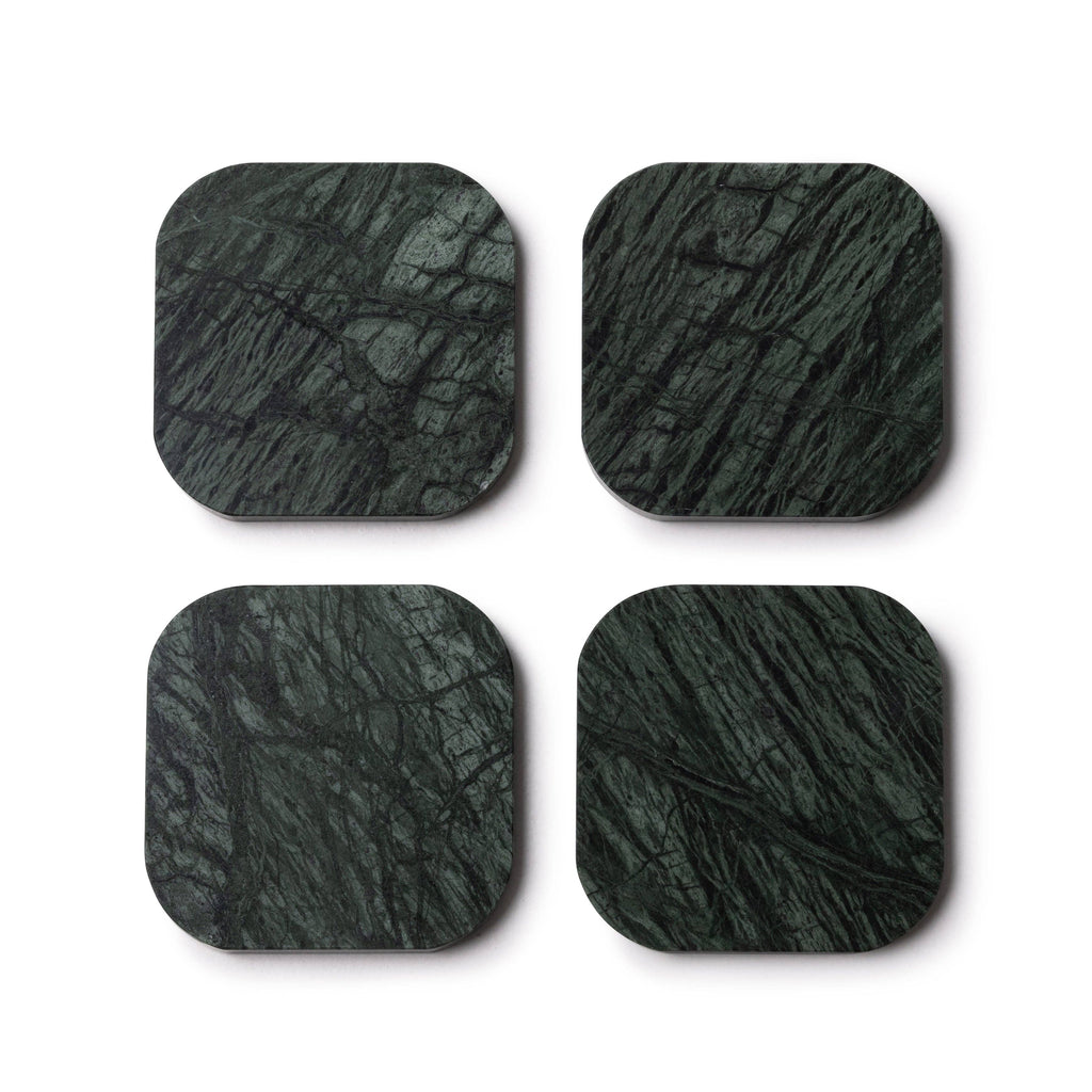 S/4 Green Marble Coasters