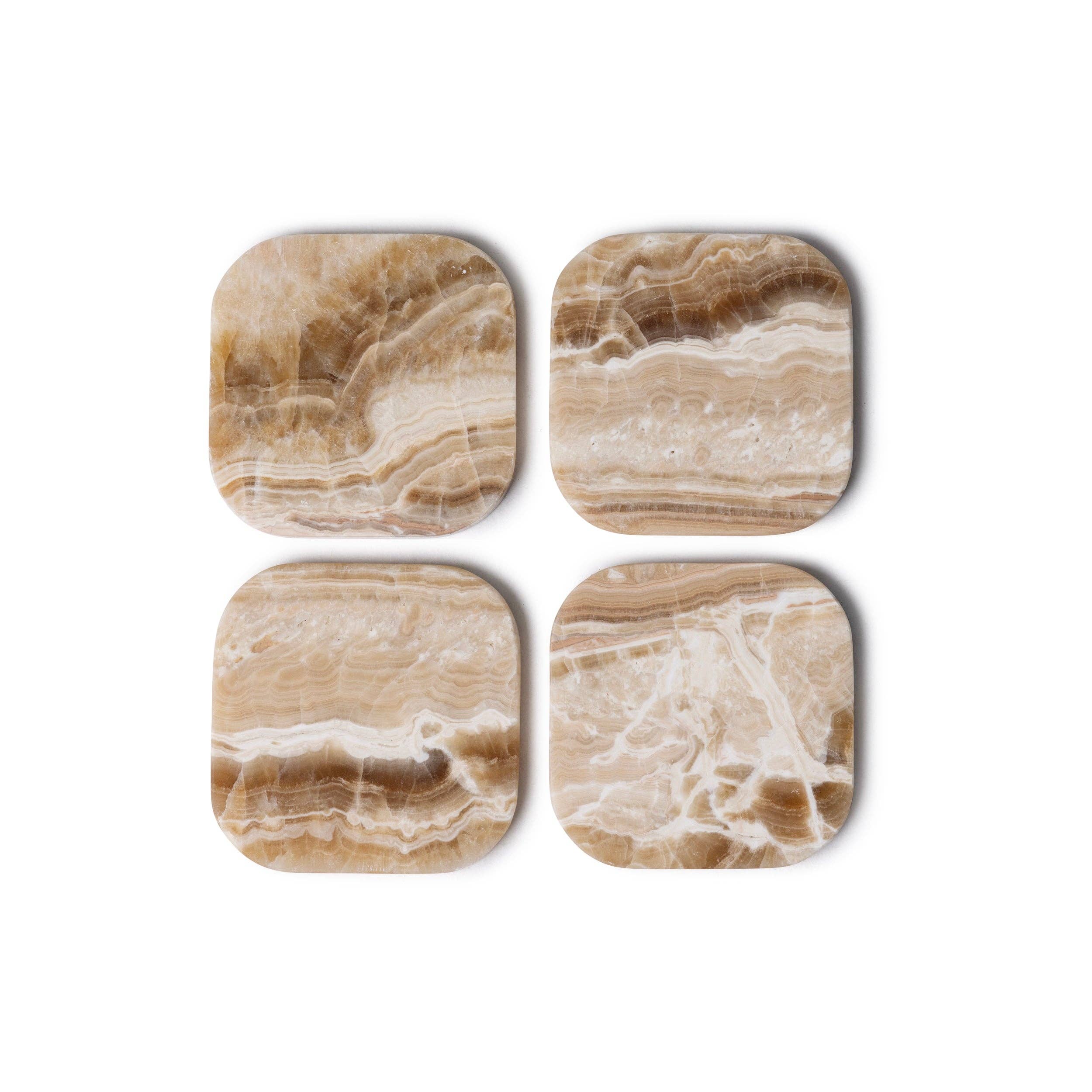 Sandal Onyx Marble Coasters