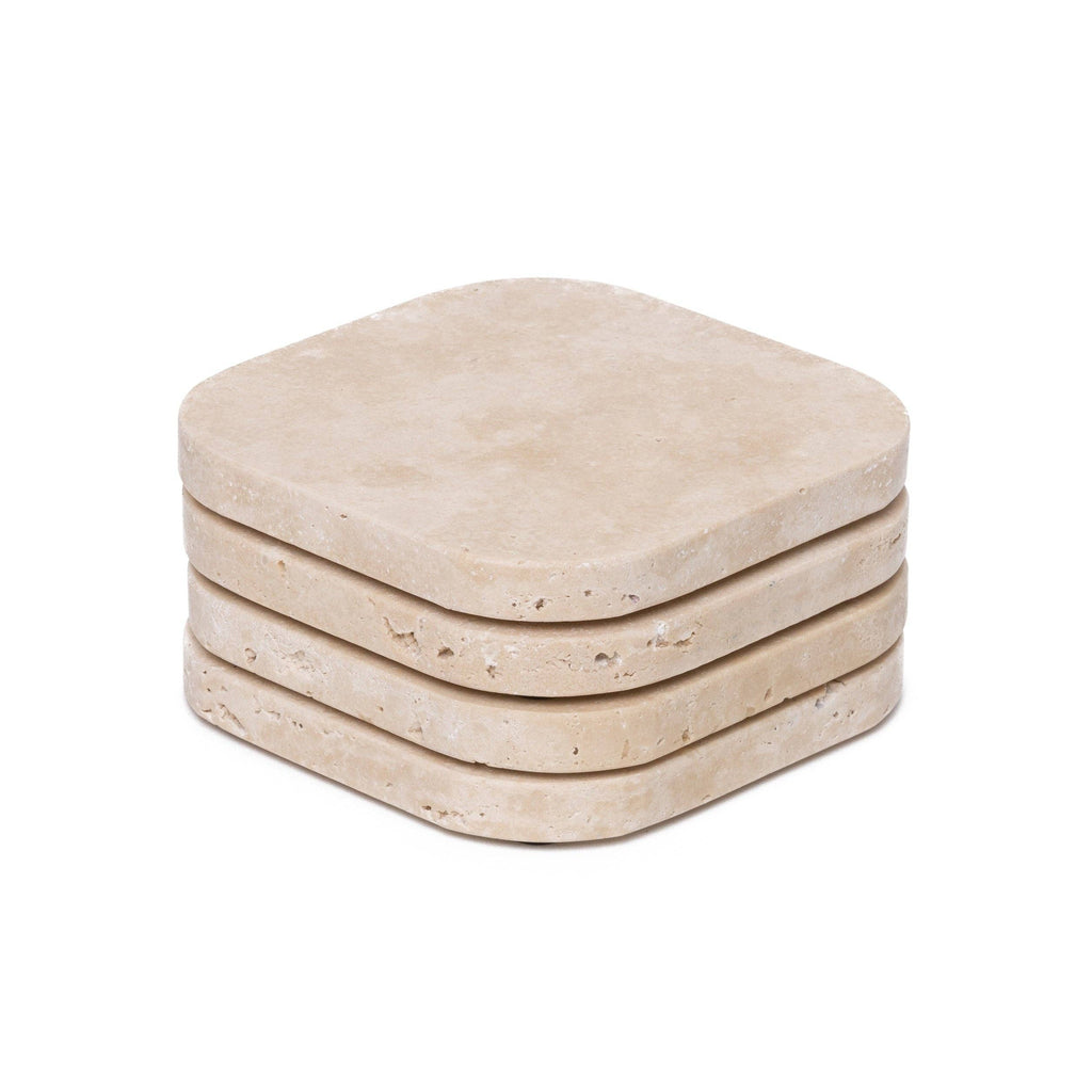 S/4 Organic Travertine coasters
