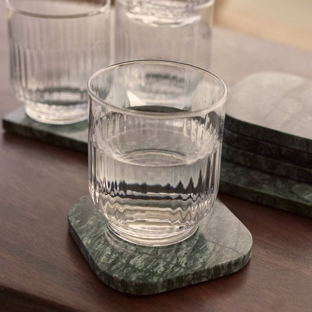 S/4 Green Marble Coasters