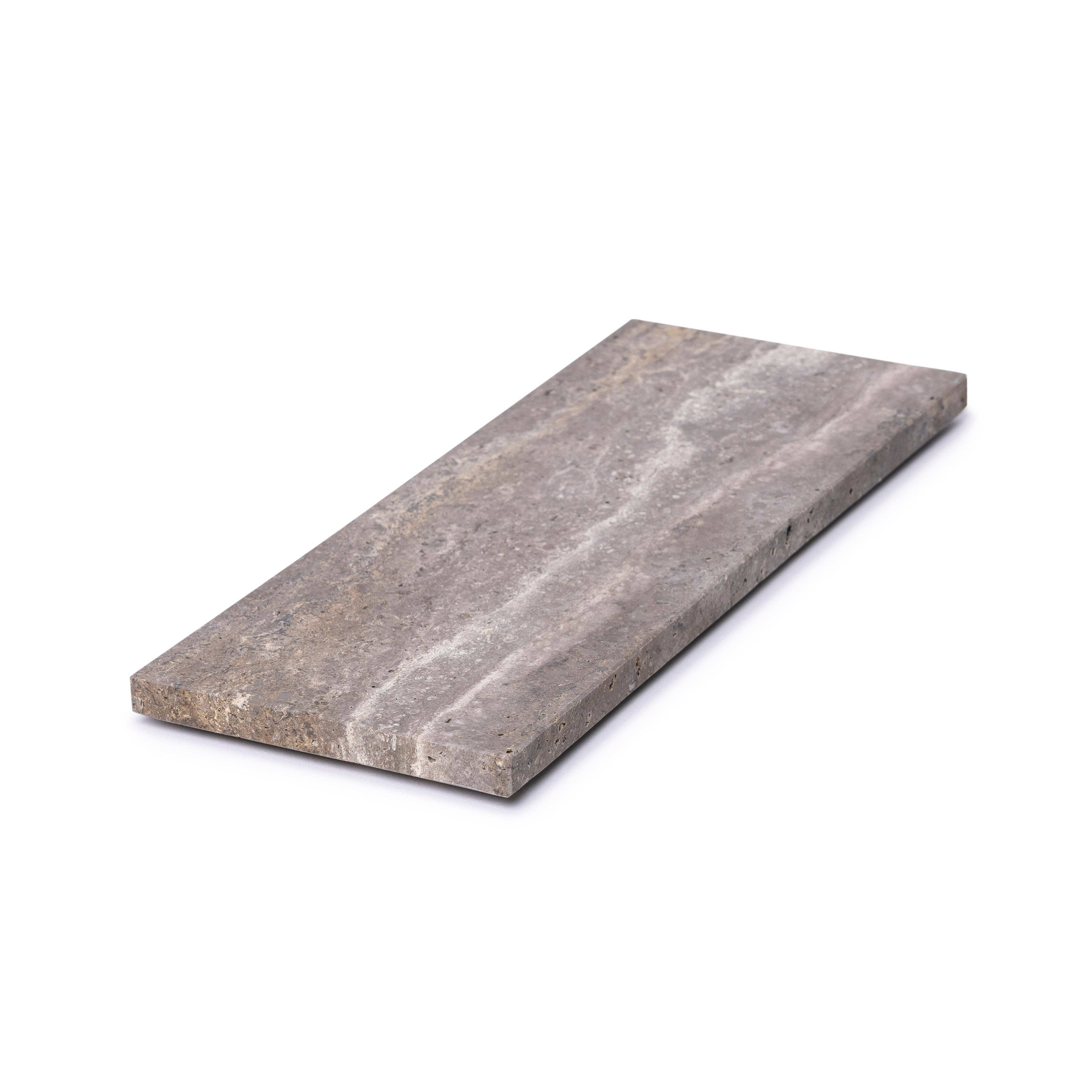 Titanium Travertine Tray Rectangular 10x25 cm