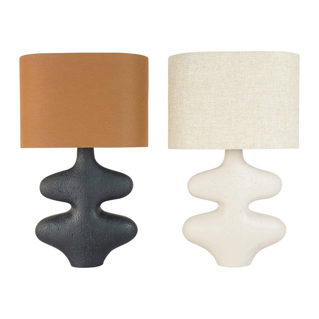 Beige organic lamp L26 W13 H40cm