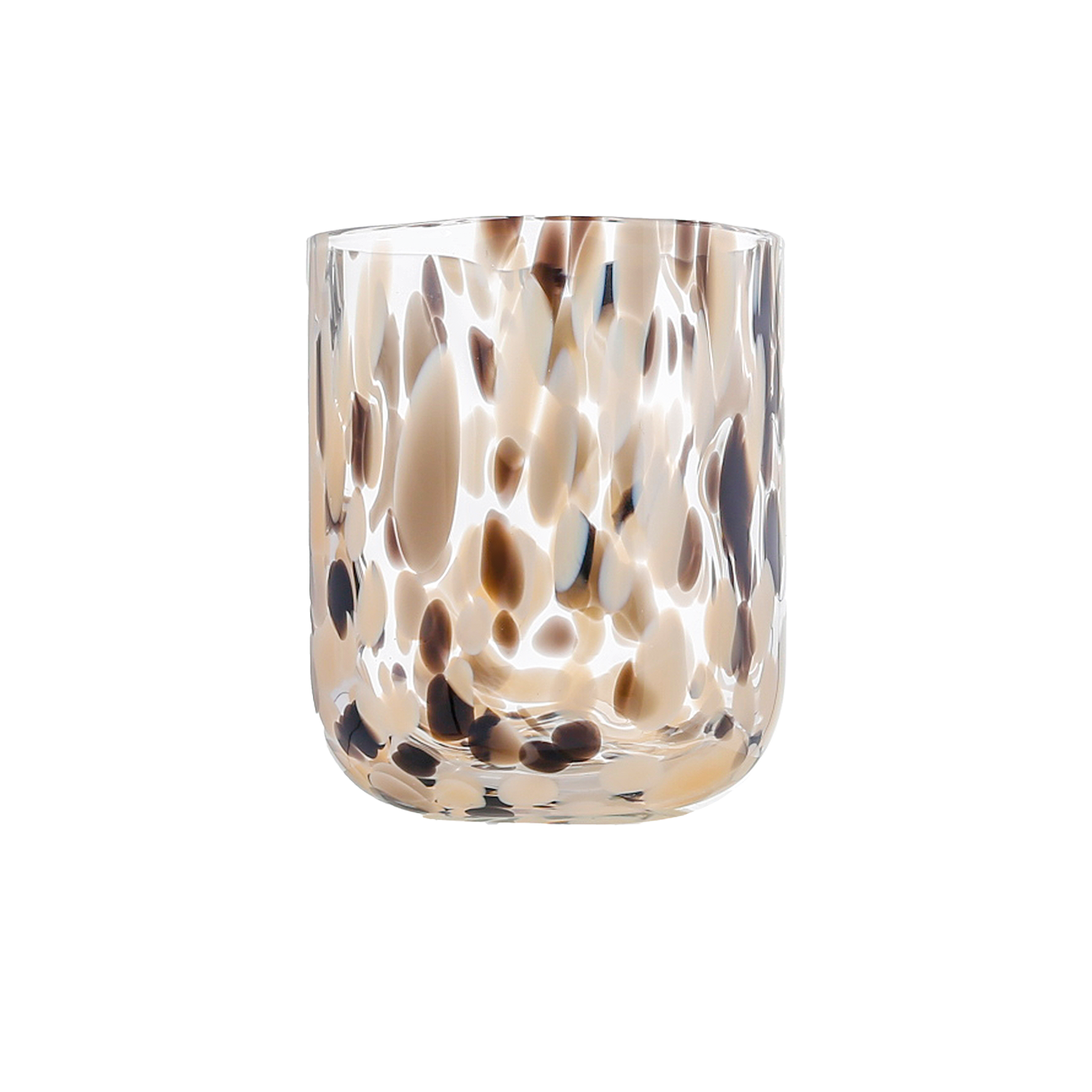 Black speckled tumbler glass D8 H9.5cm