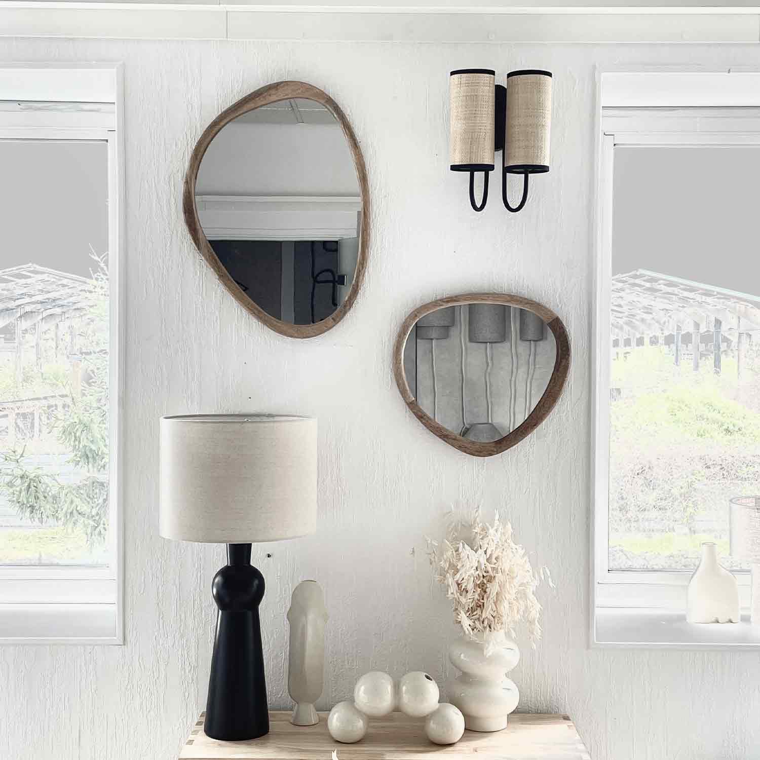 Double White Ceramic Vase