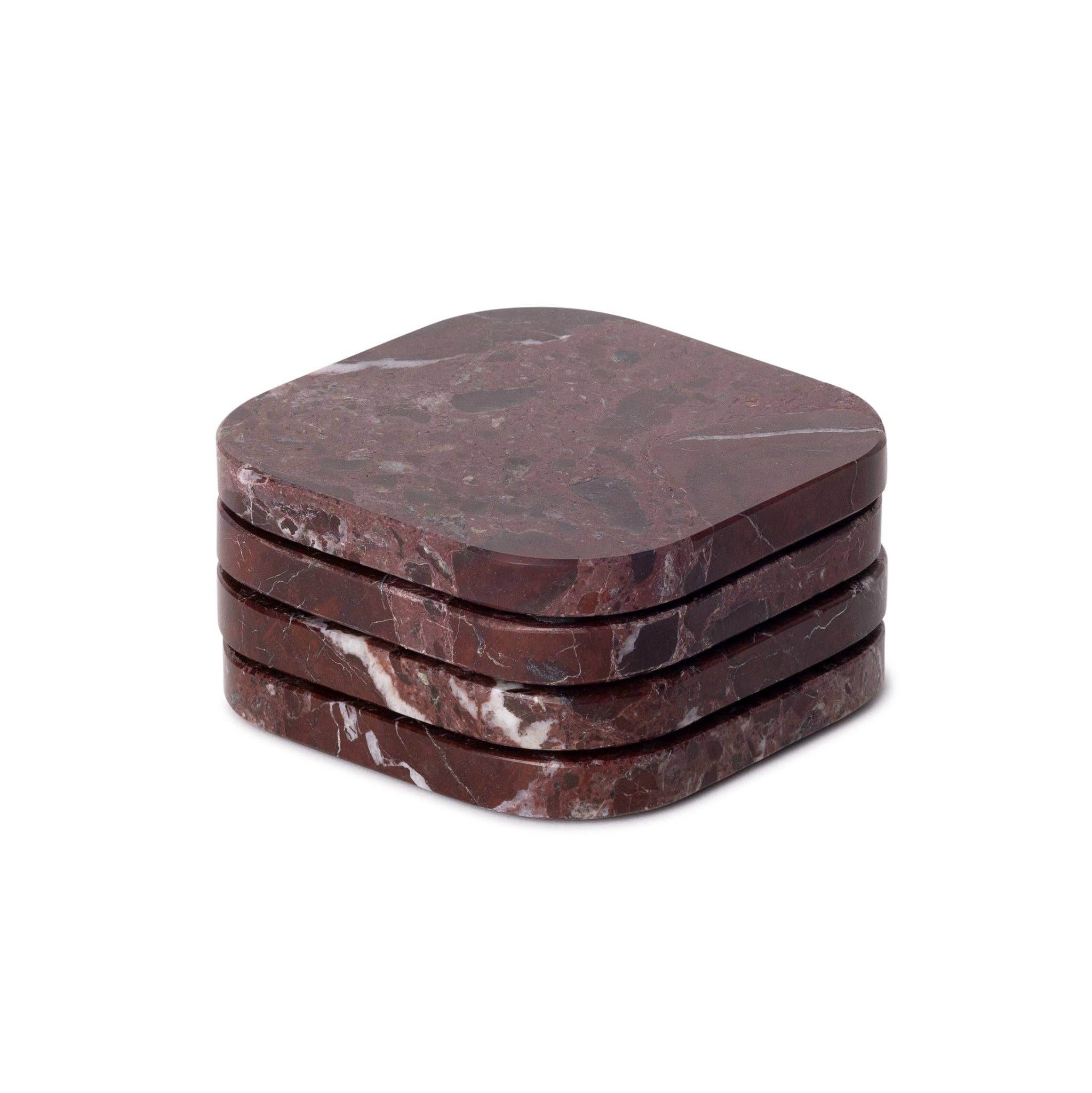 S/4 Red Marble Coasters
