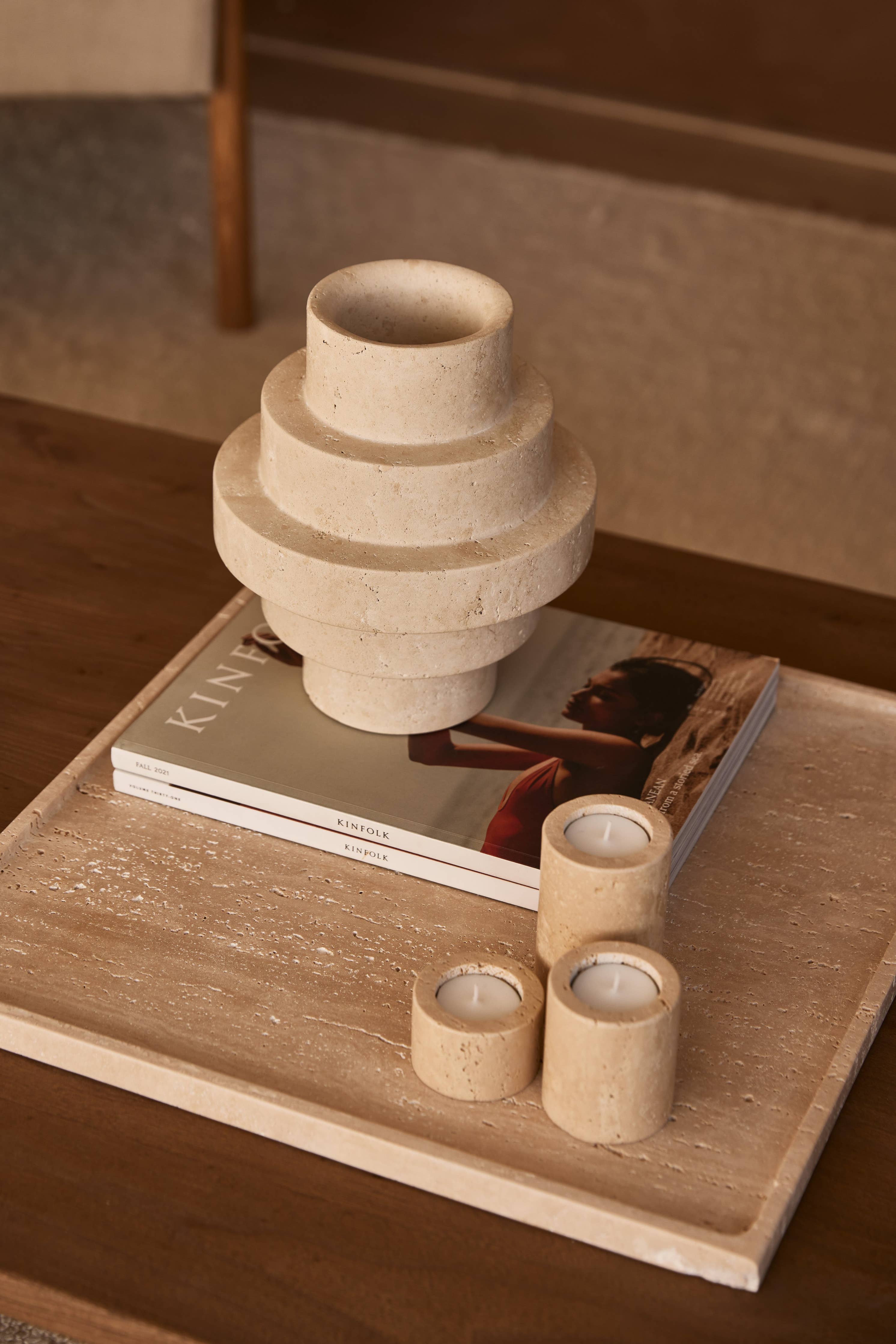 Travertine Square Tray 45x45cm