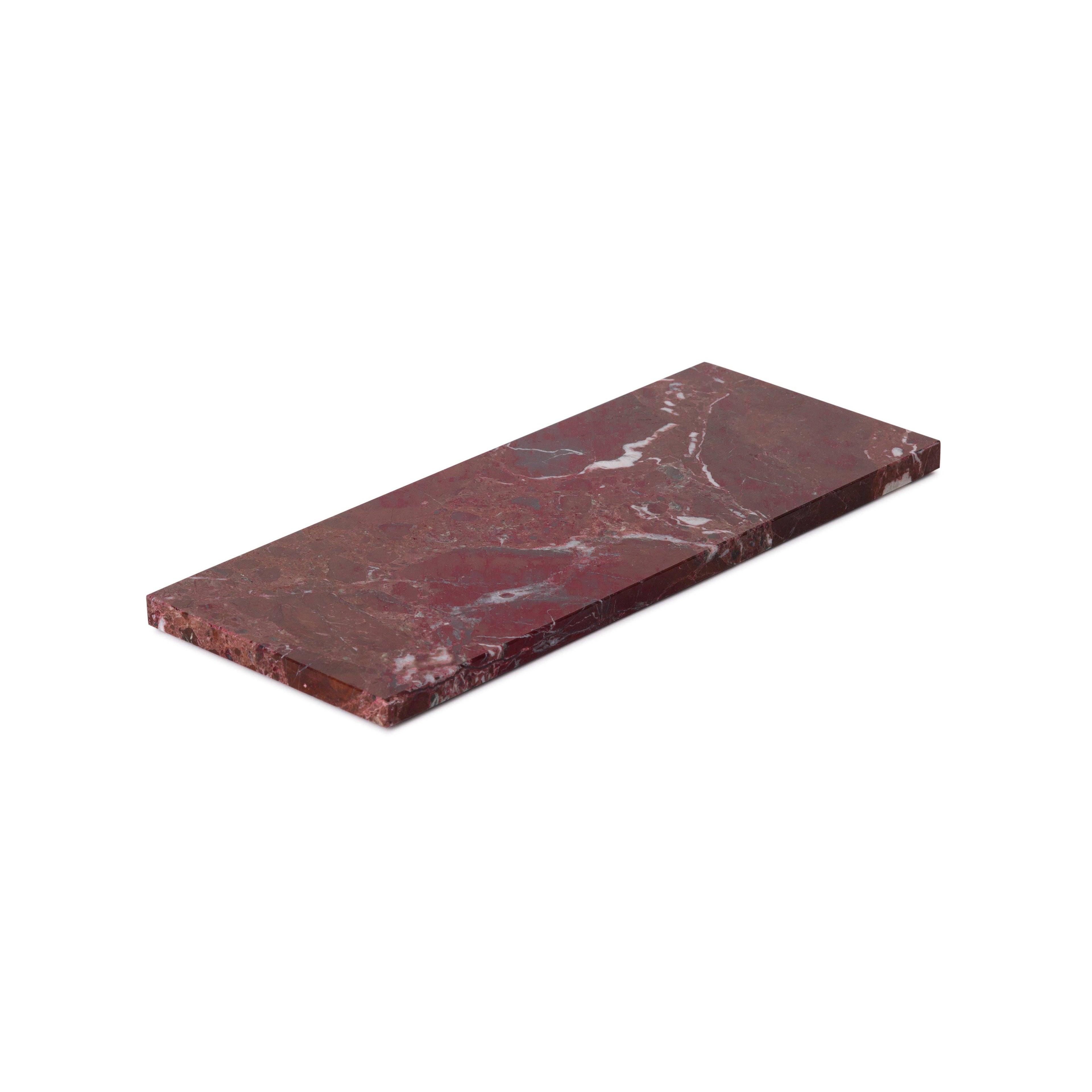 Red Marble Tray Rectangle 10x25cm