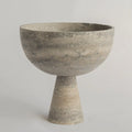 Eclipse Travertine Pedestal Bowl