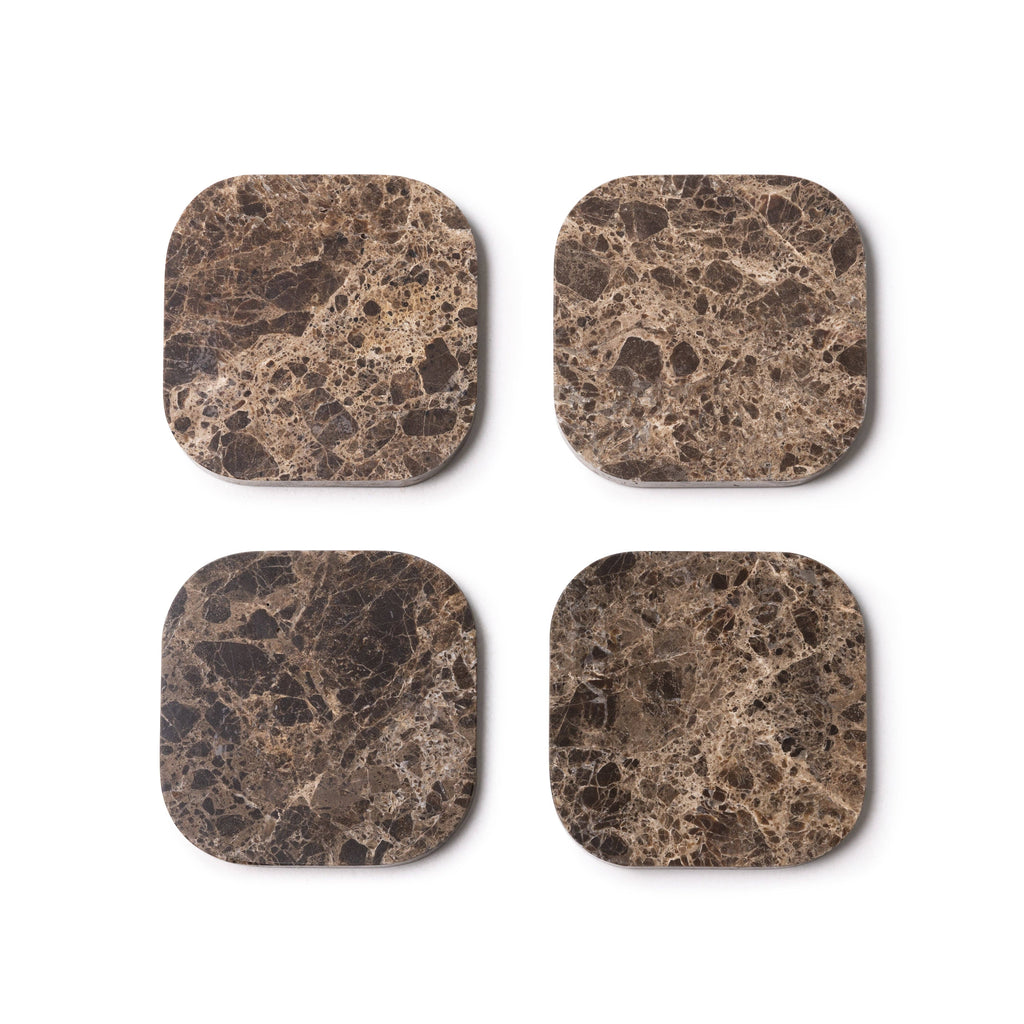 S/4 Brown Marble Coasters