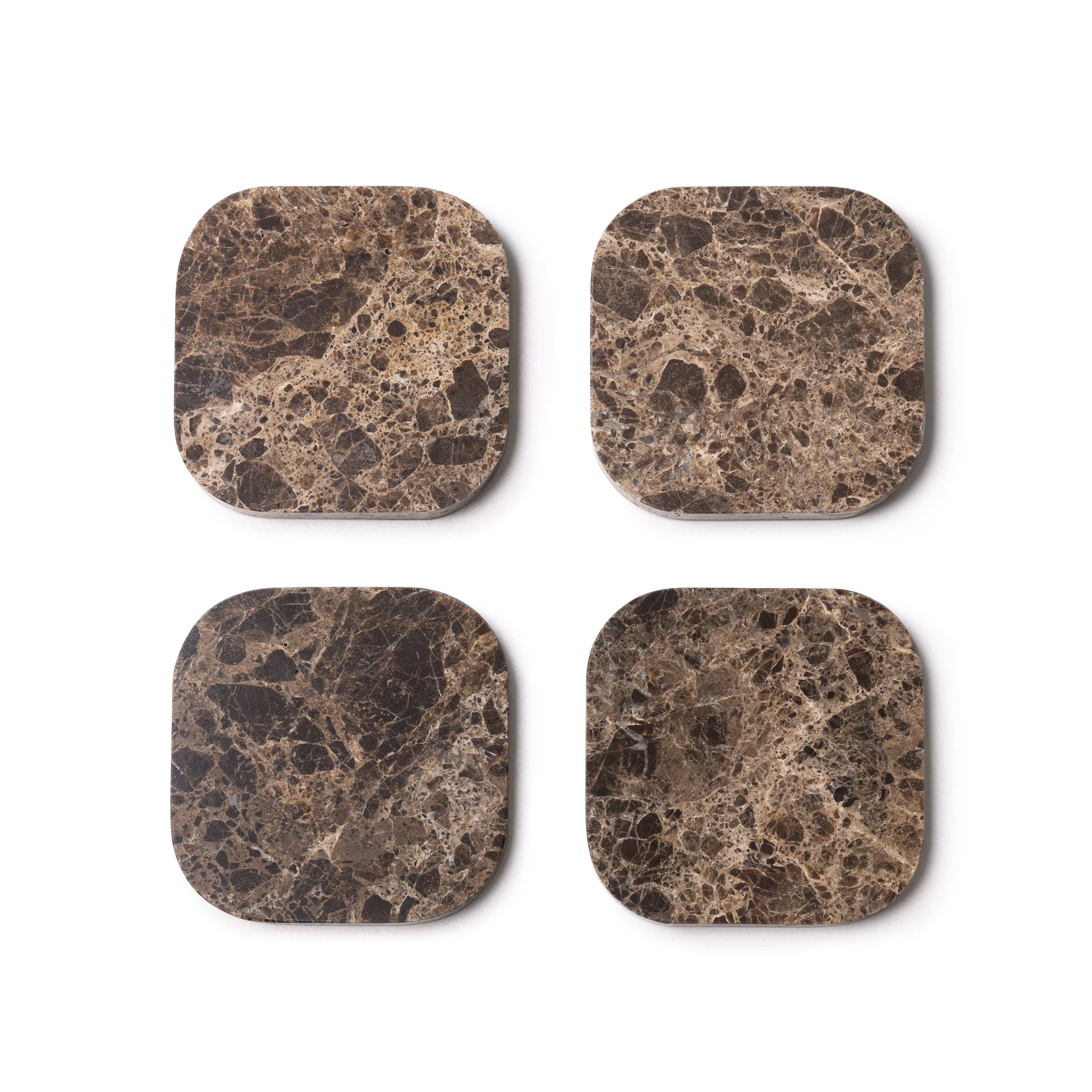 S/4 Brown Marble Coasters