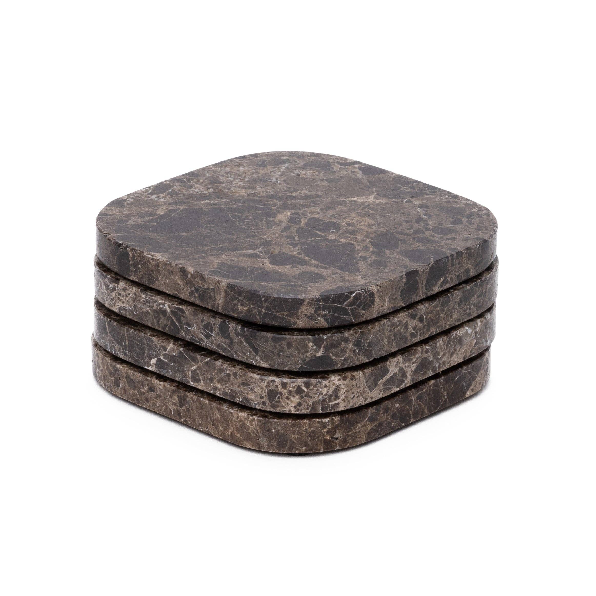 S/4 Brown Marble Coasters