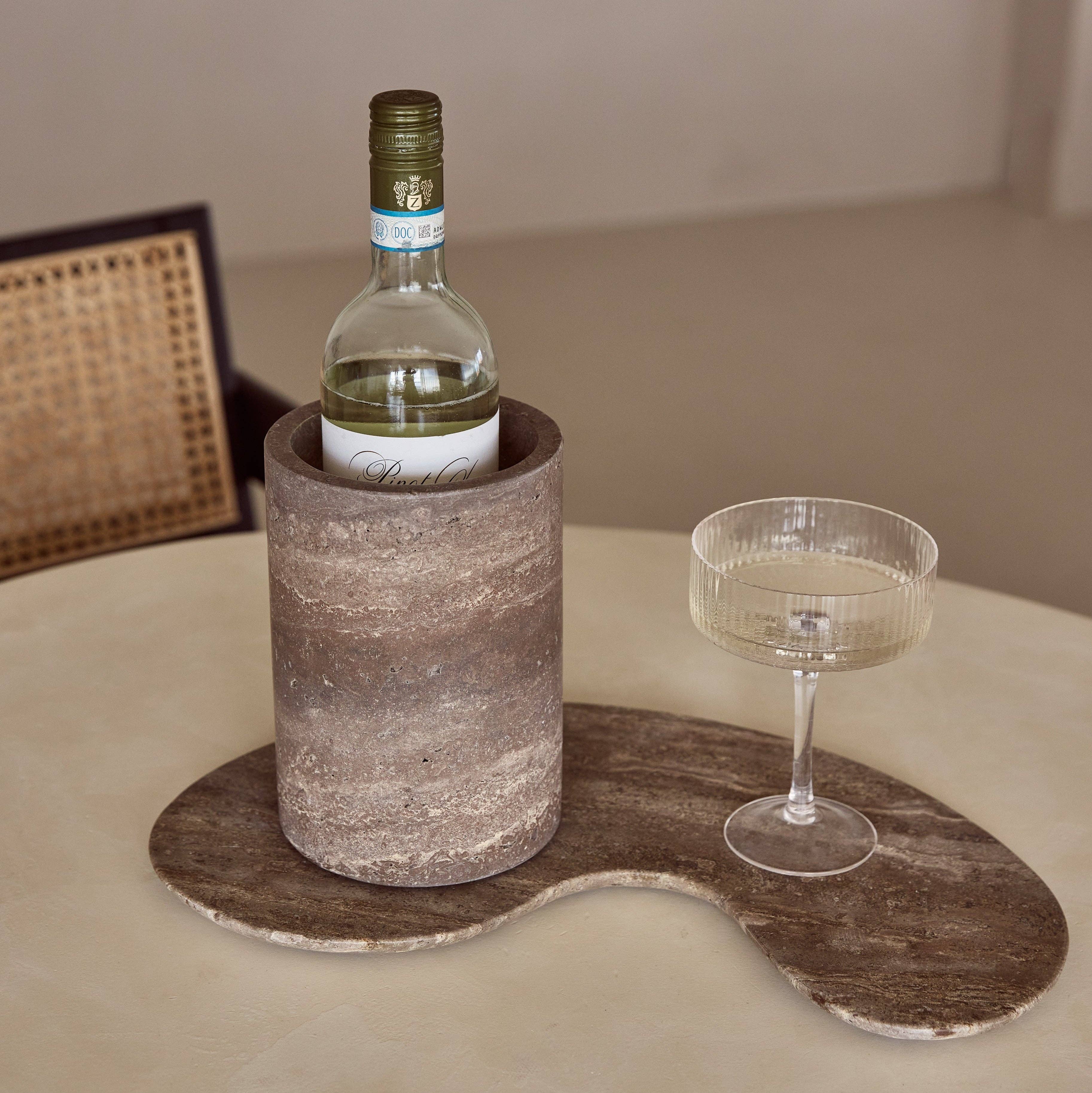Organic Titanium Travertine Tray