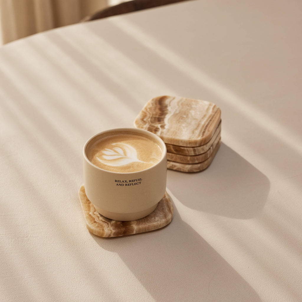 Sandal Onyx Marble Coasters
